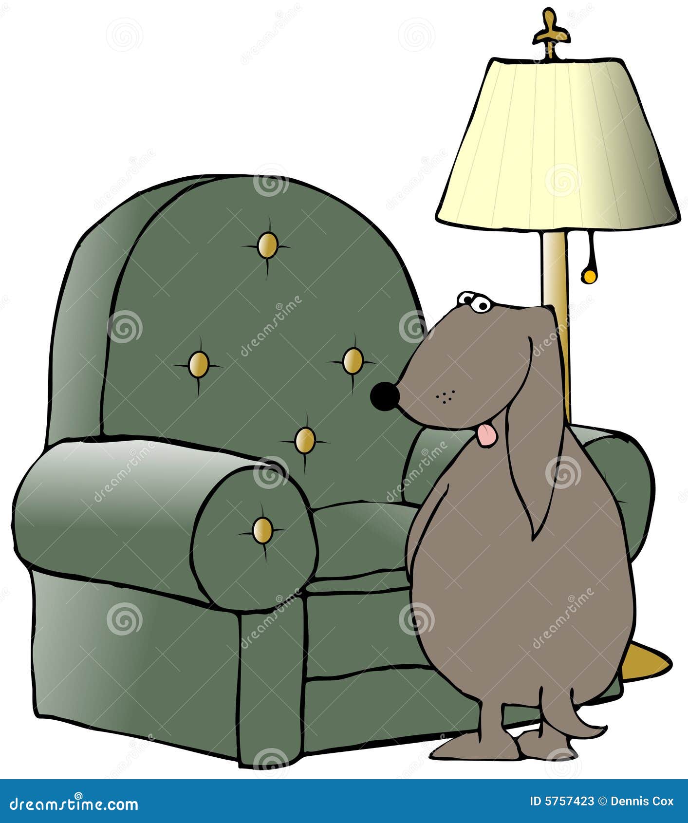 Dog Peeing on a Chair stock illustration. Illustration of chair - 5757423