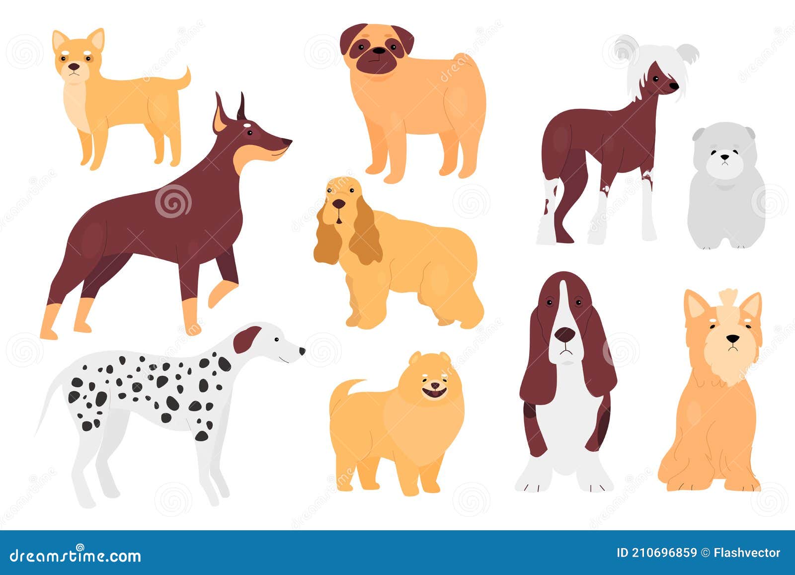 Dog Pet Set, Cartoon Doggy of Different Breeds Sitting and Standing in  Different Poses Stock Vector - Illustration of animal, yorkshire: 210696859