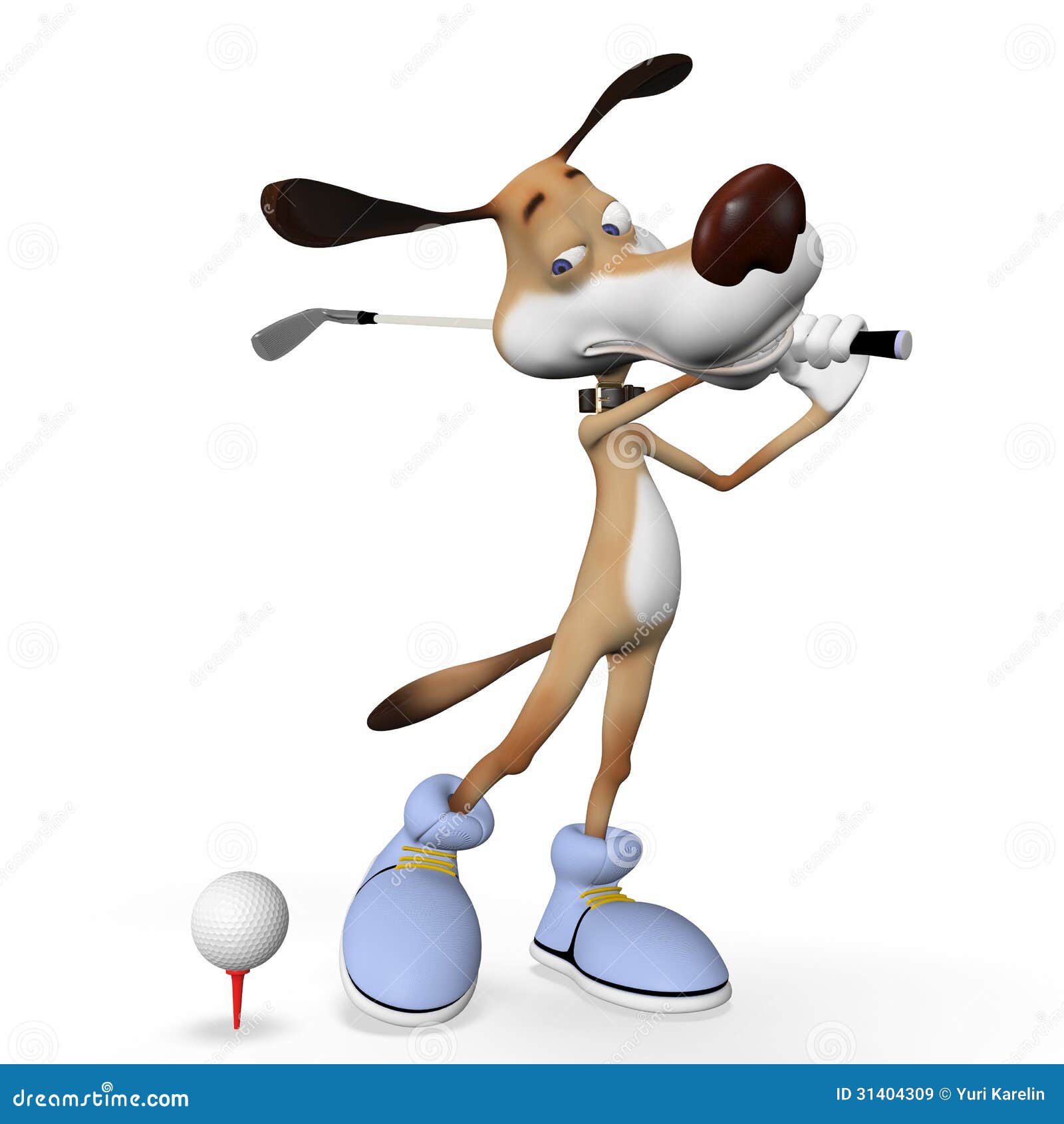 Dog playing golf. stock illustration. Illustration of championship ...