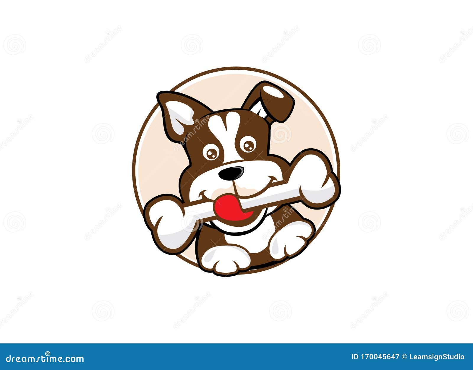 Dog Puppy Bone Cartoon Logo Stock Vector - Illustration of funny,  character: 170045647