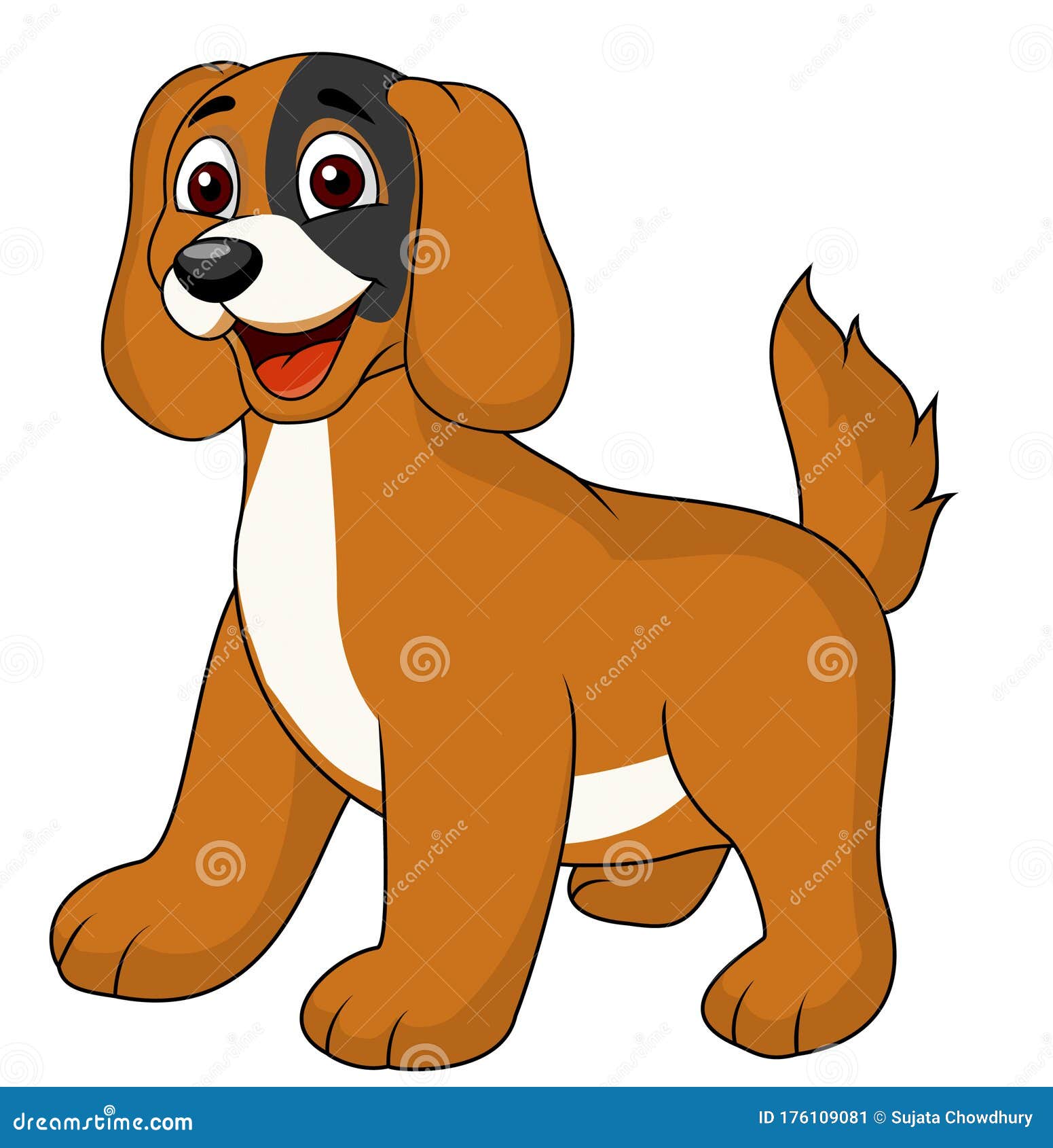 Dog Puppy with an Eye Patch. Small Doggy Vector Illustration Stock Vector -  Illustration of animal, portrait: 176109081