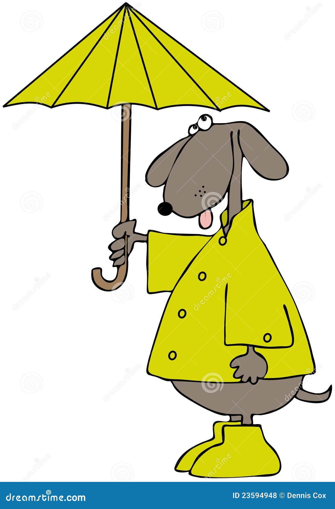 Dog in a Raincoat stock illustration. Illustration of raincoat 23594948