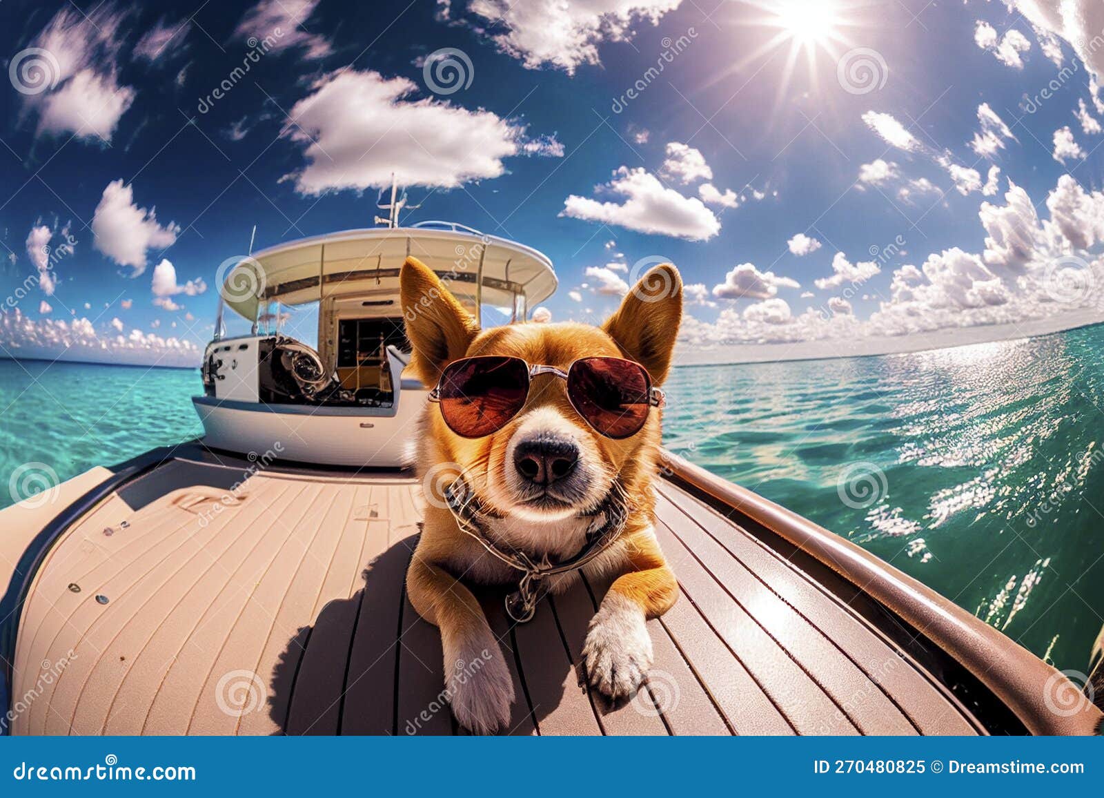 Dog Relax on the Beach. Created with Generative Ai Technology Stock