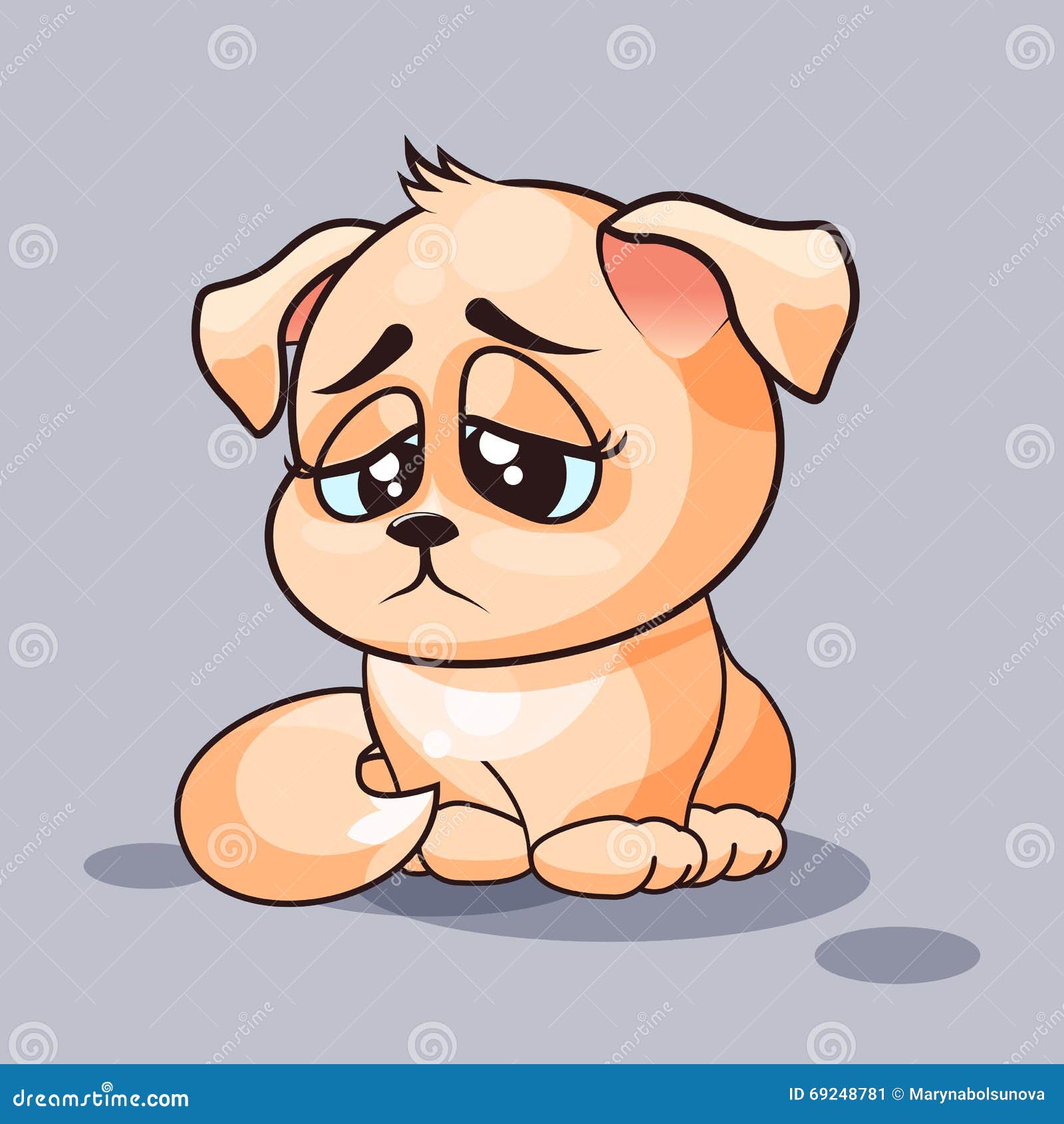 Dog is sad stock vector. Illustration of blue, emoticons - 69248781