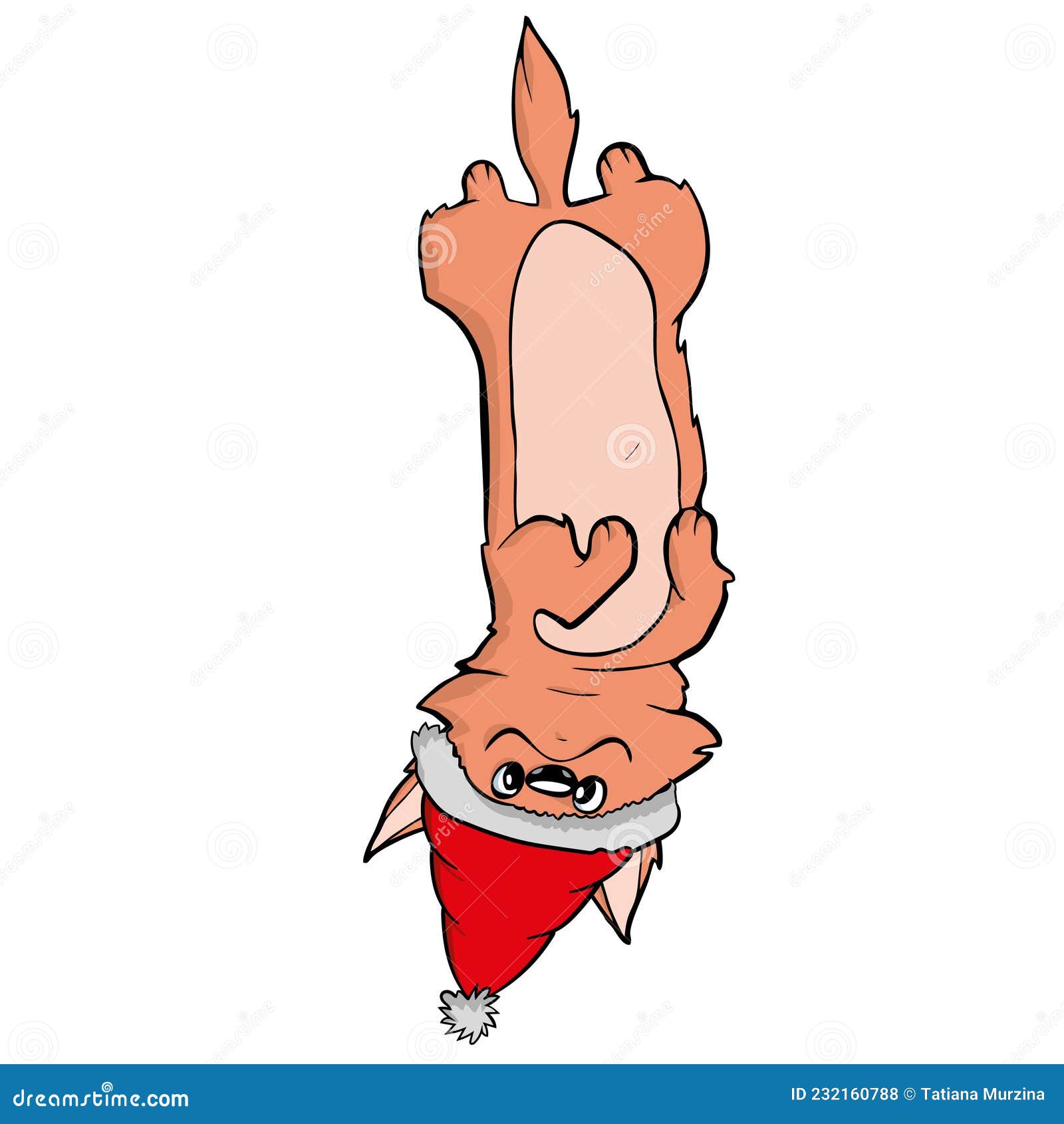 Dog in Santas hat stock vector. Illustration of drawn 232160788