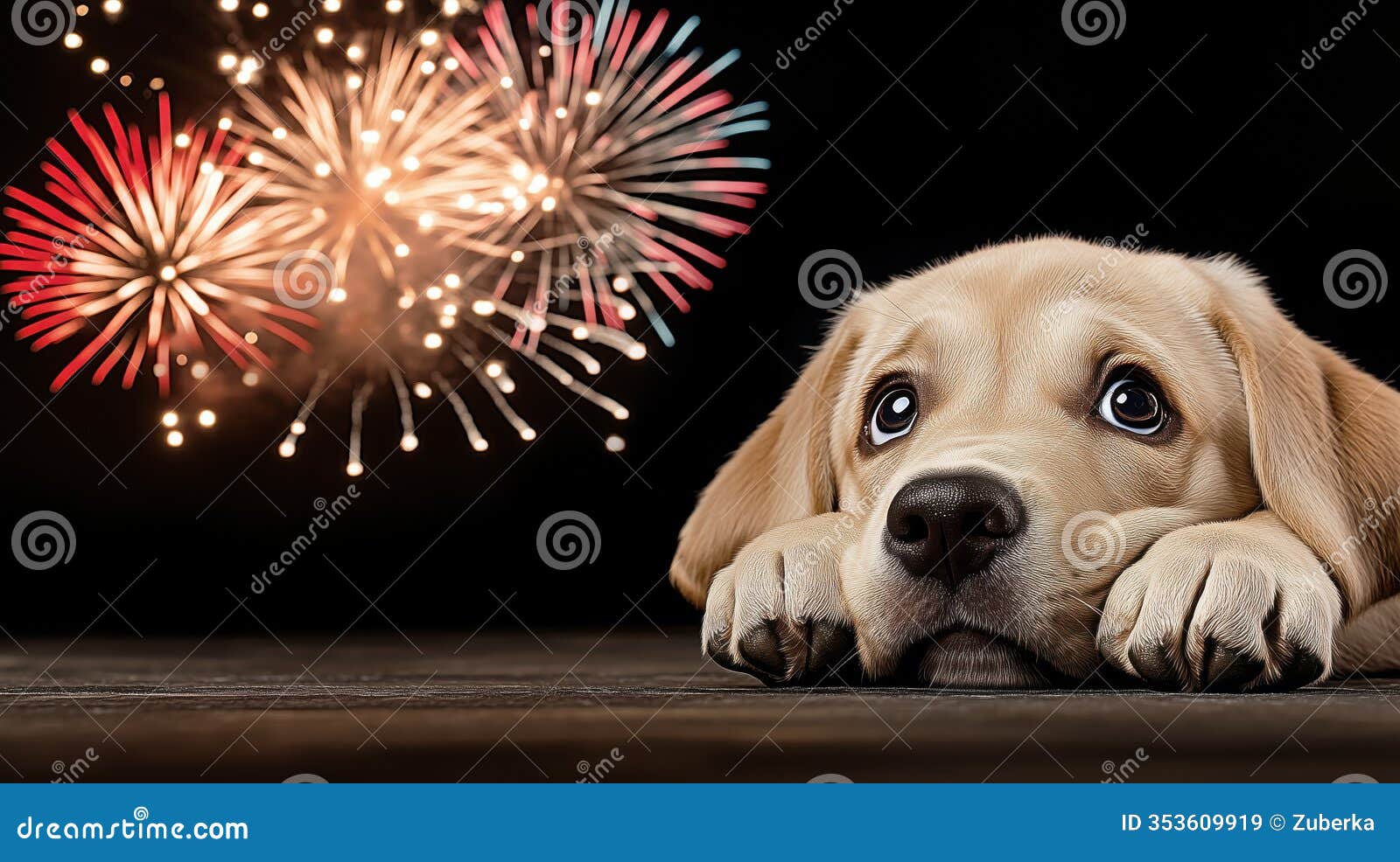 dog scared of fireworks