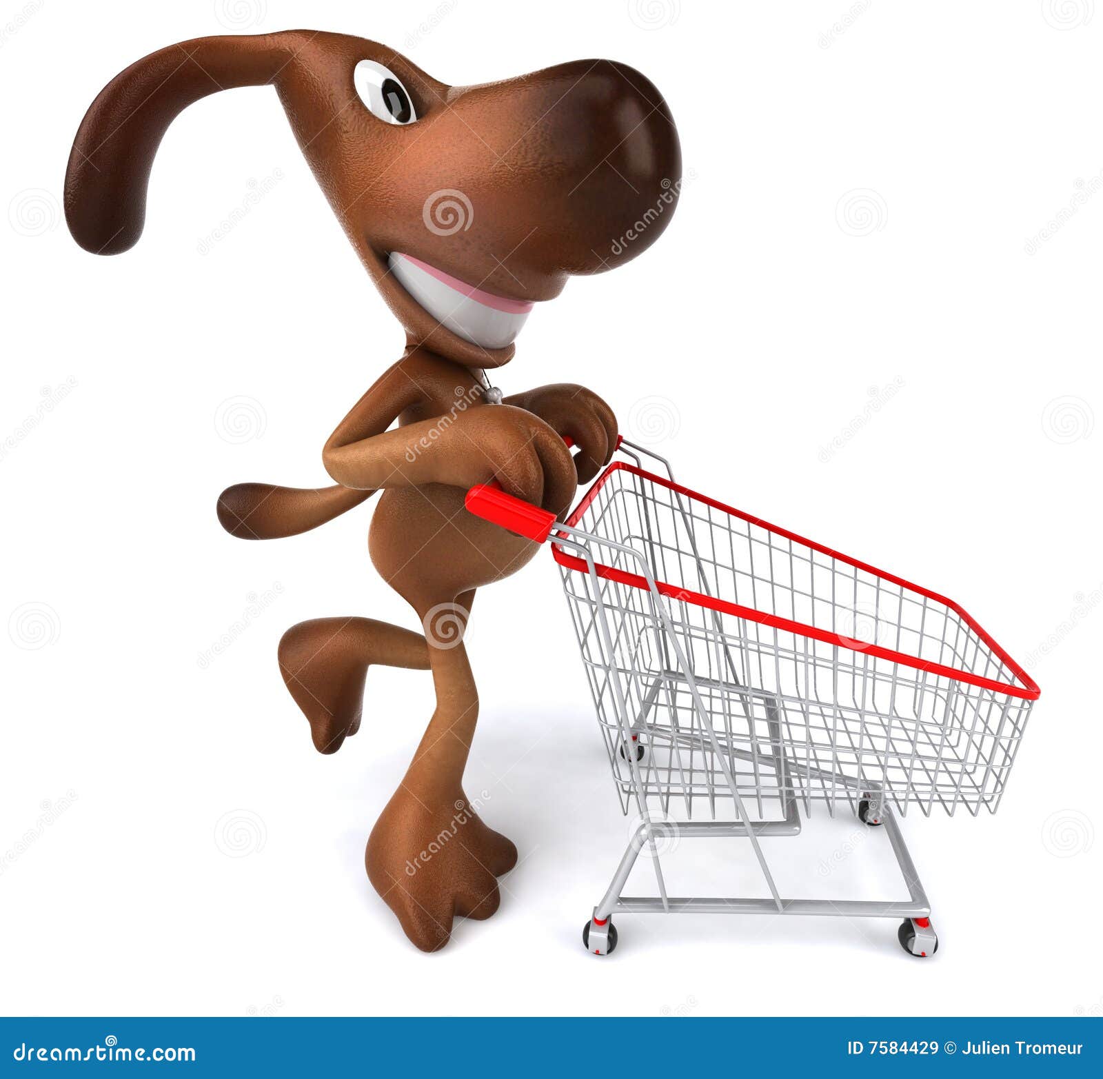 Dog shopping stock illustration. Illustration of mall 7584429