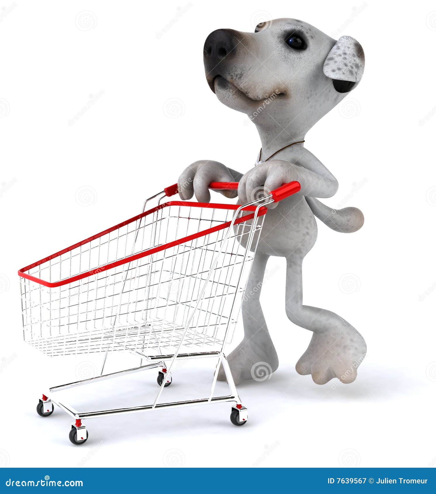 Dog shopping stock illustration. Illustration of cart 7639567