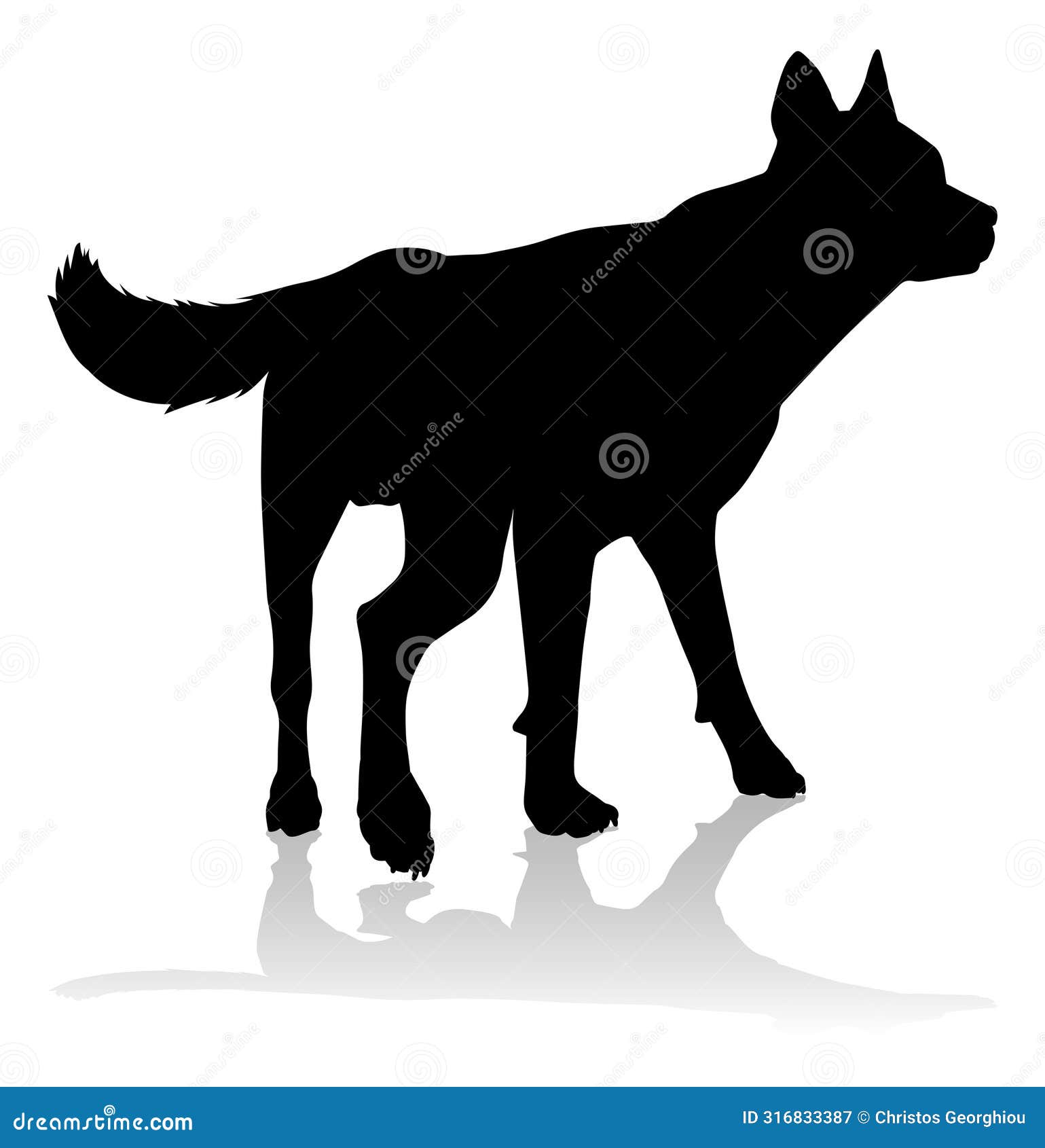 dog silhouette pet animal