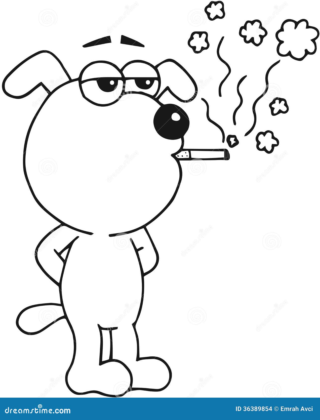 Dog Smoking stock illustration. Illustration of humor - 36389854