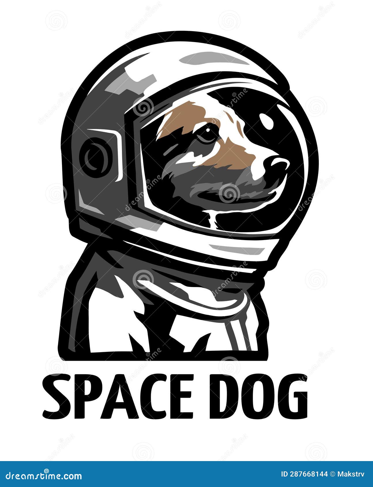 A Dog in a Space Suit. Vector Illustration. Stock Vector - Illustration ...