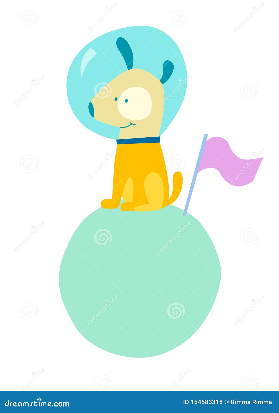 Dog in a Space Suit Vector Illustration Icon Stock Vector