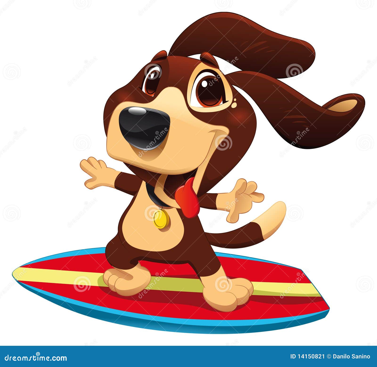 dog with surf.