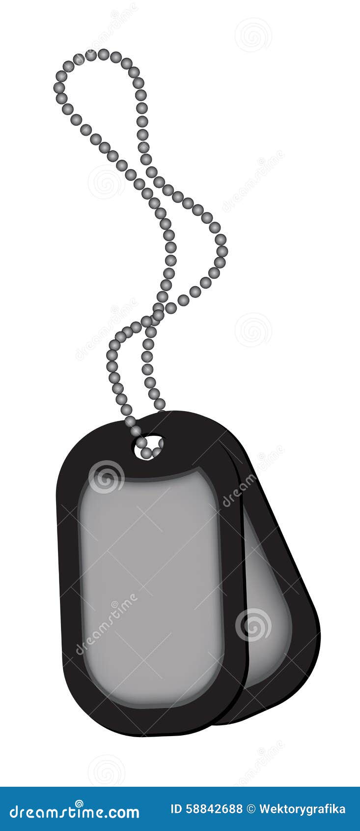 Dog Tags on White Background Vector Illustration Stock Vector