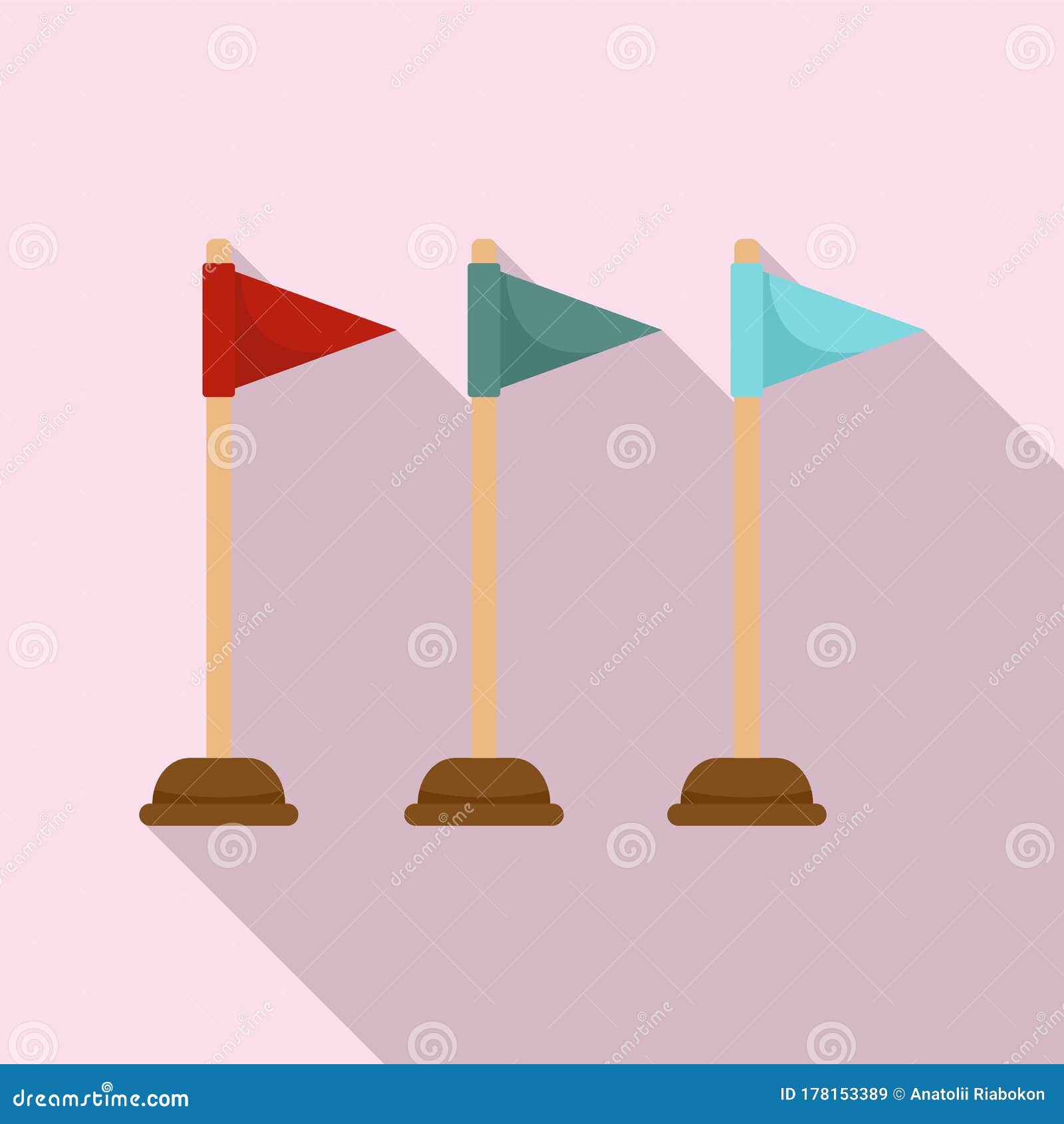 Dog Training Flags Icon, Flat Style Stock Vector Illustration of