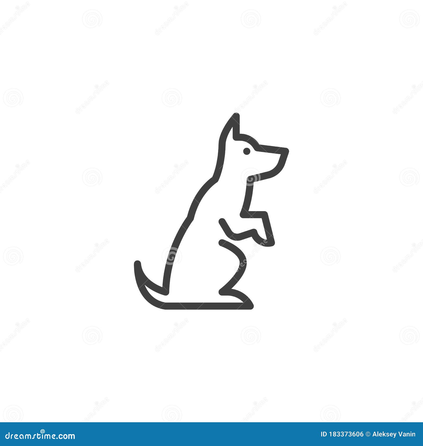 Dog training line icon stock vector. Illustration of vector - 183373606