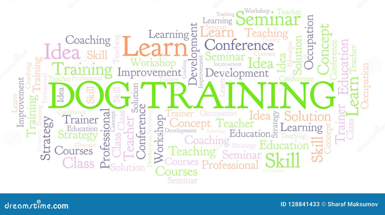 Dog Training word cloud. stock illustration. Illustration of fonts