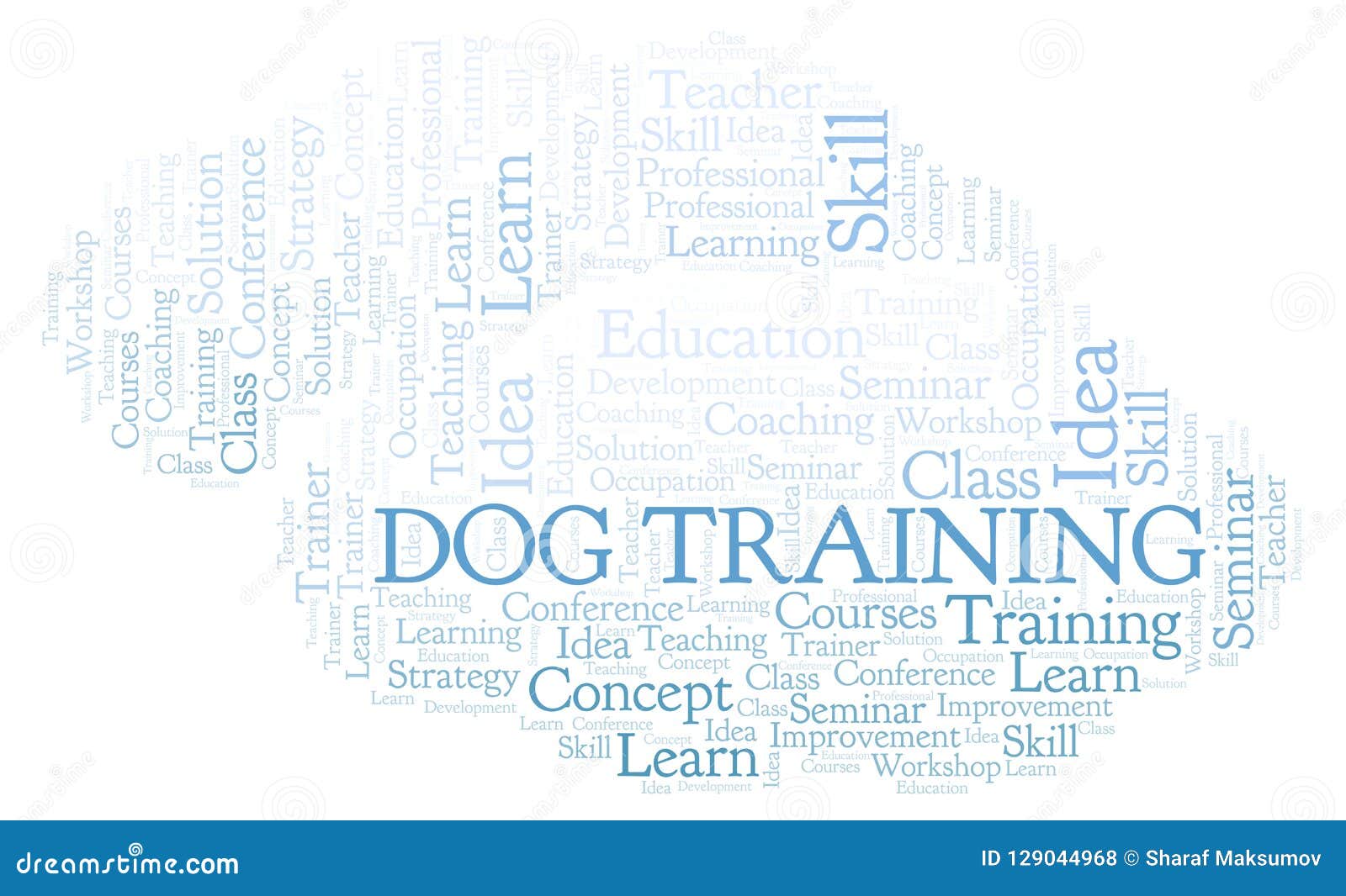 Dog Training word cloud. stock illustration. Illustration of collage