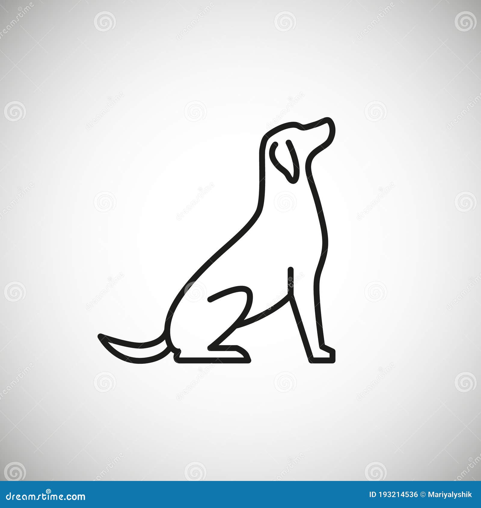 Dog Vector Icon Flat Design for Web. Linear Dog Silhouette Illustration ...