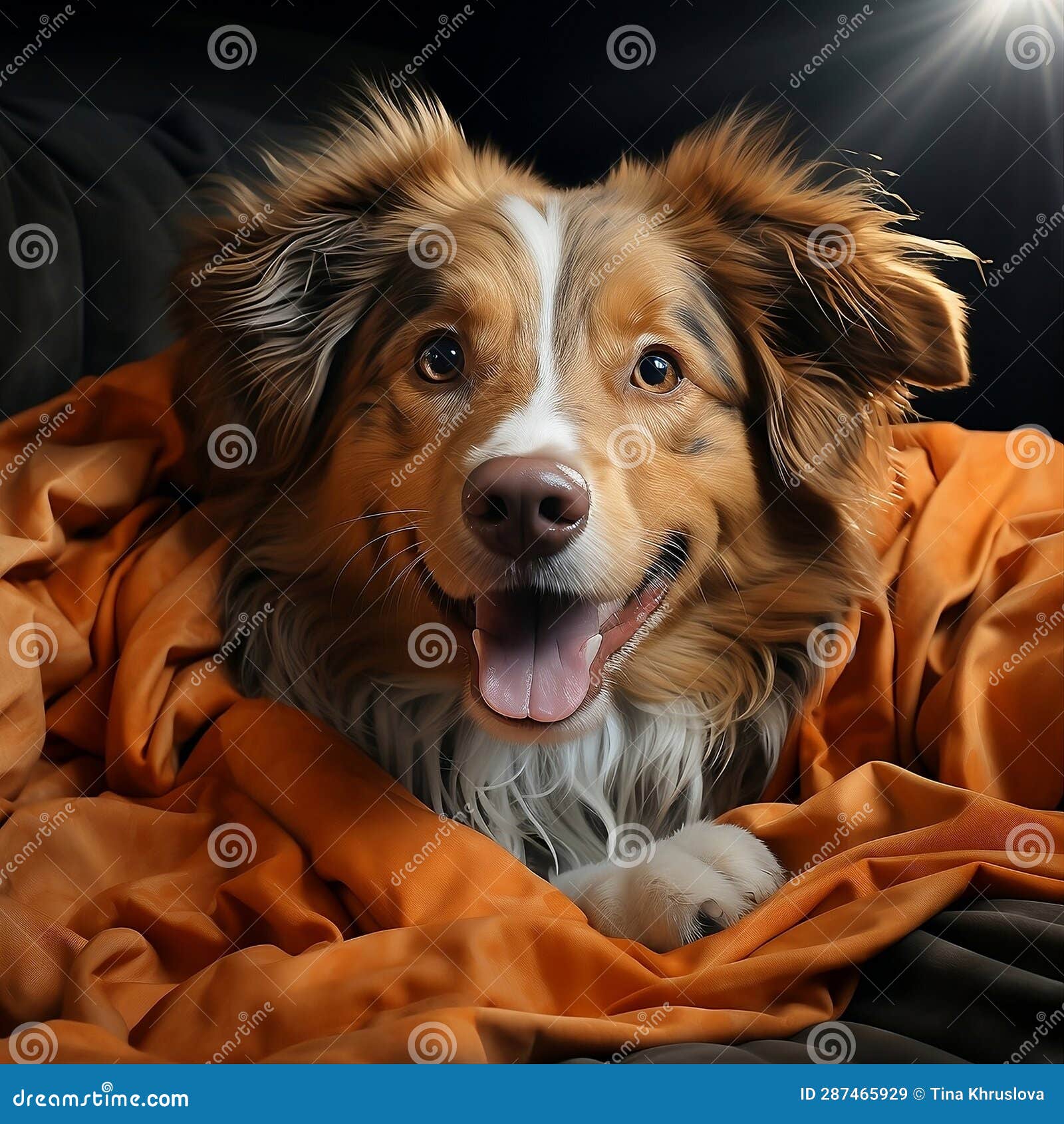 The Dog is Warm Under the Blanket. Stock Image Image of generated