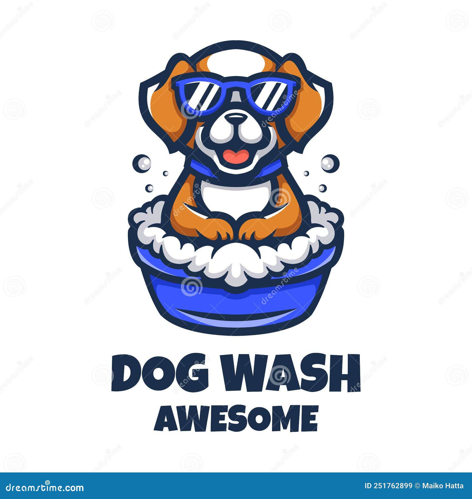 Dog Wash Logo stock vector. Illustration of doggy, funny 251762899