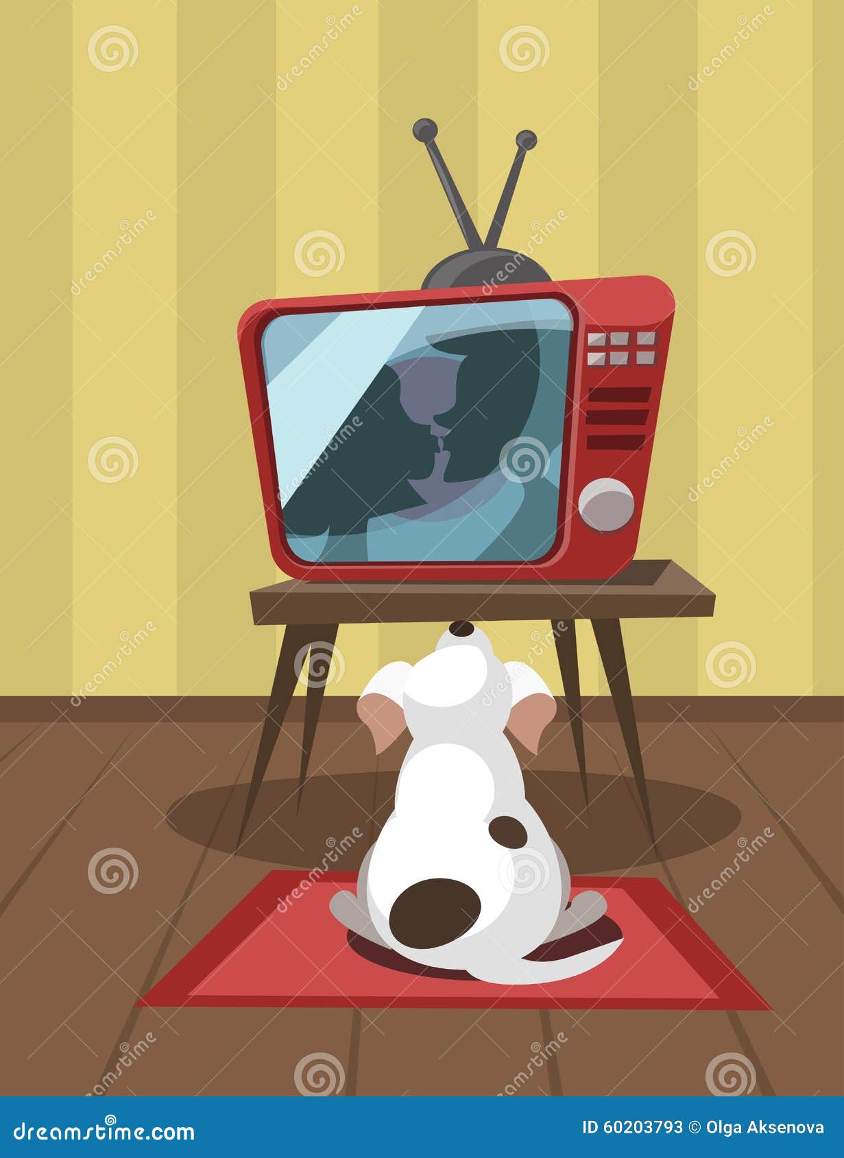Собаки смотрят телевизор. Собака перед телевизором. Перед телевизором иллюстрация. Собака смотрит телевизор. Мультяшный телевизор в комнате.
