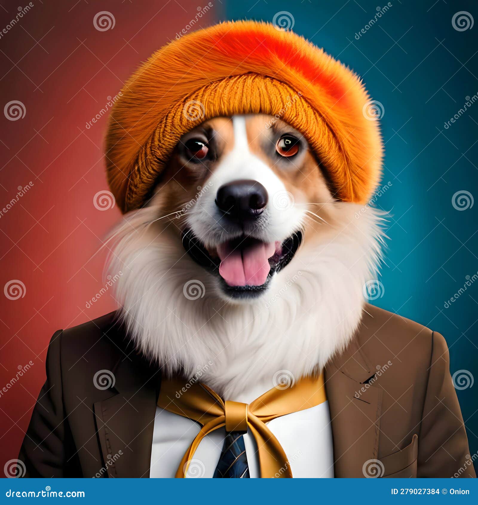 Dog Wearing Clothes Looking Cute Ai Generated Image Stock