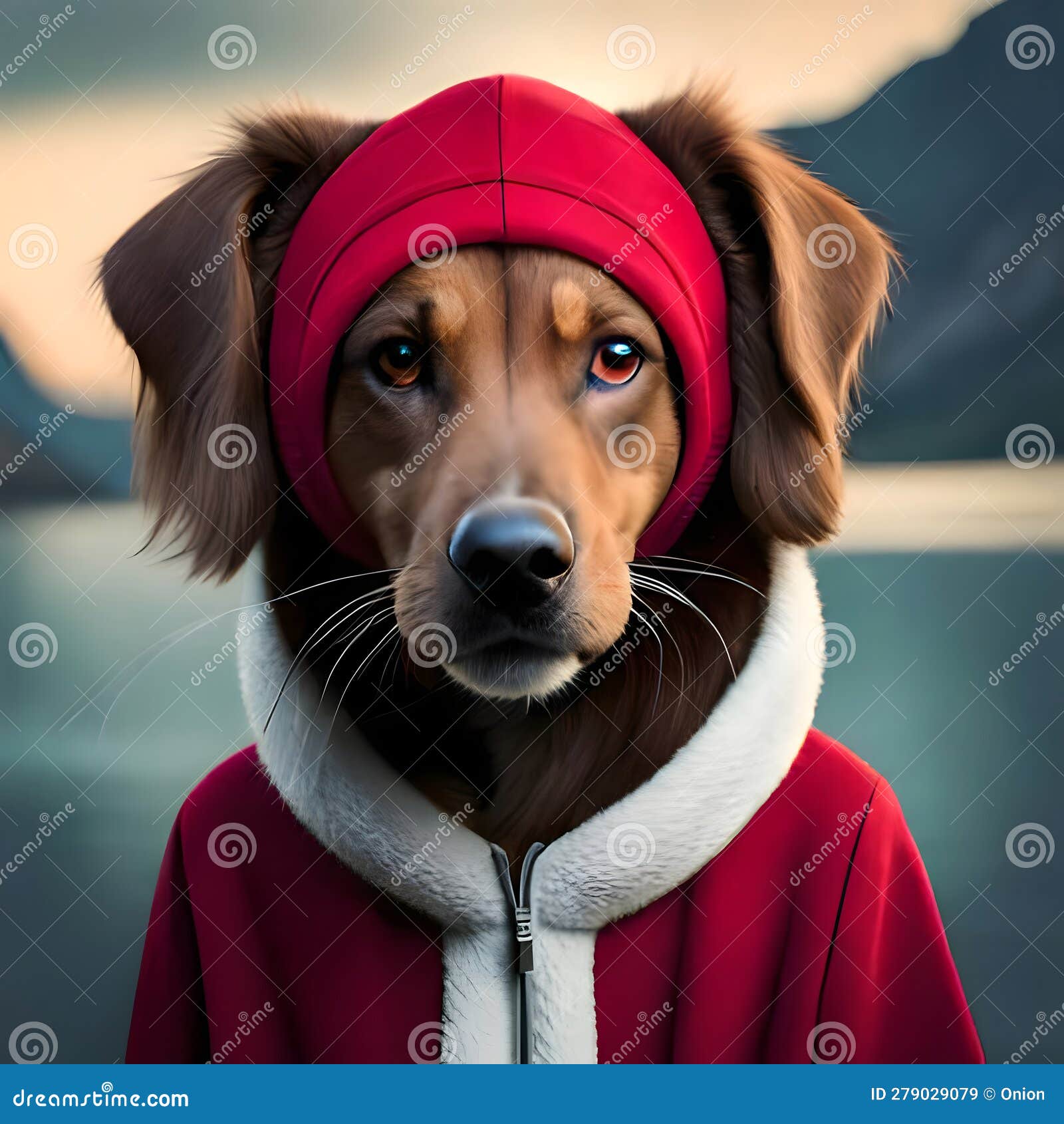 Dog Wearing Clothes Looking Cute Ai Generated Image Stock