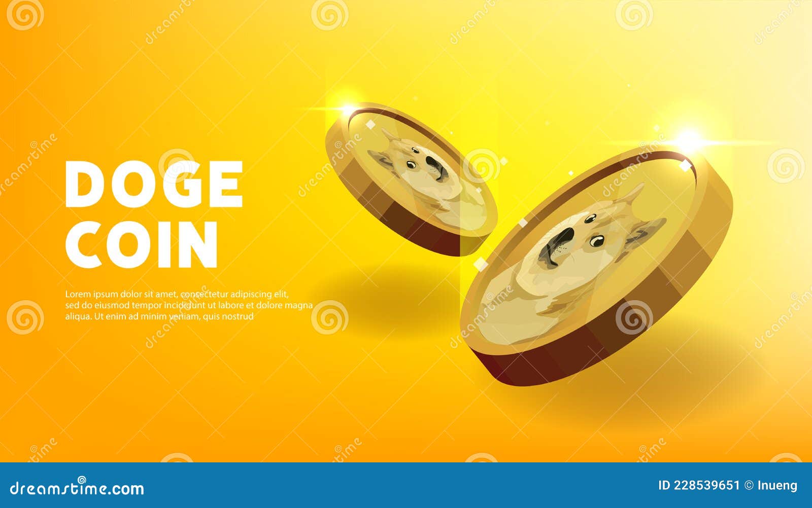 Dogecoin Banner. DOGE Cryptocurrency Concept Banner Background Editorial  Photo - Illustration of chain, economy: 228539651