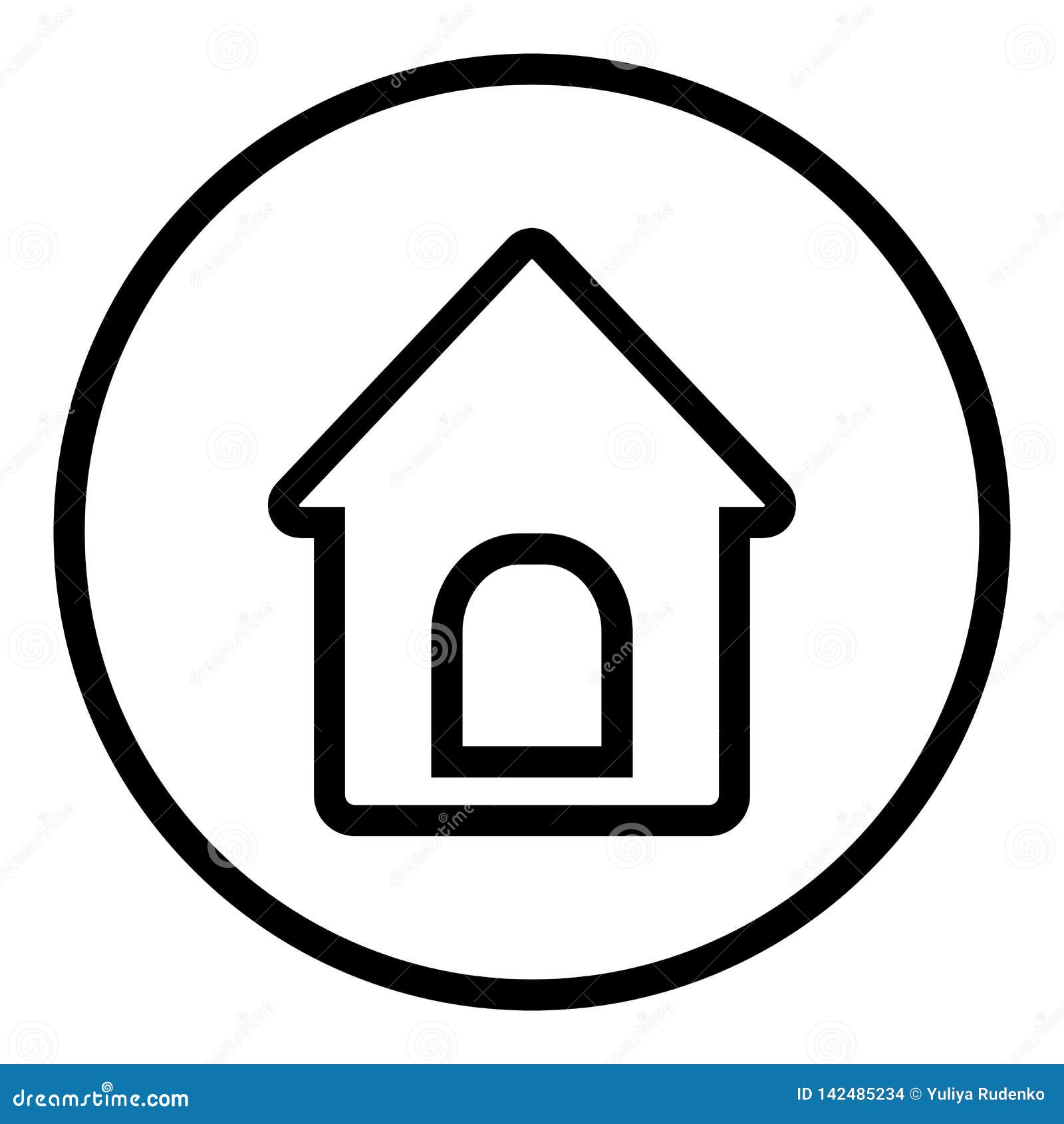 Doghouse Icon In Round Vector Illustration Style Is A Flat Iconic Doghouse Symbol Stock Vector Illustration Of Cute Icon 142485234