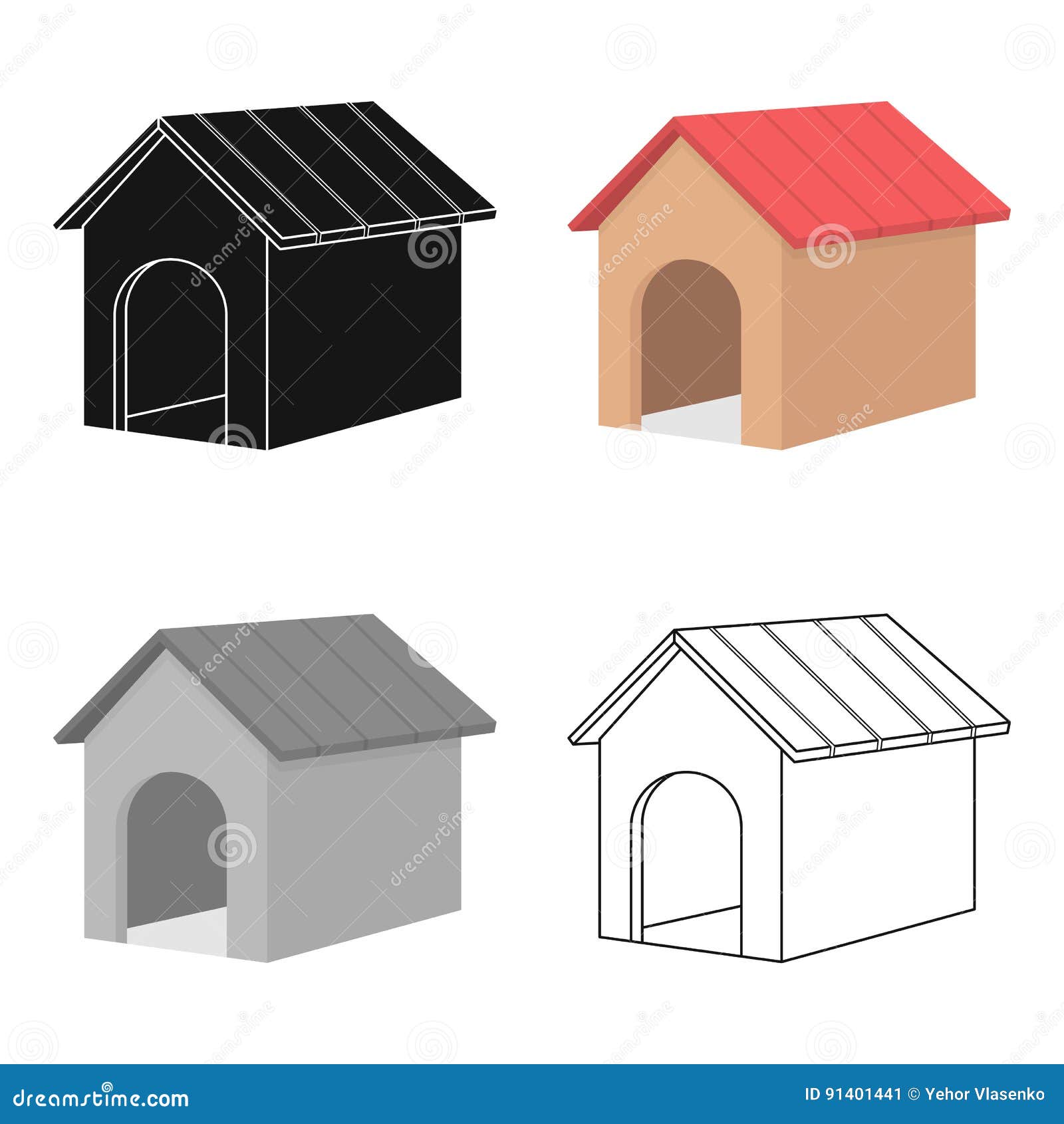 Doghouse Vector Icon In Cartoon Style For Web Stock Vector