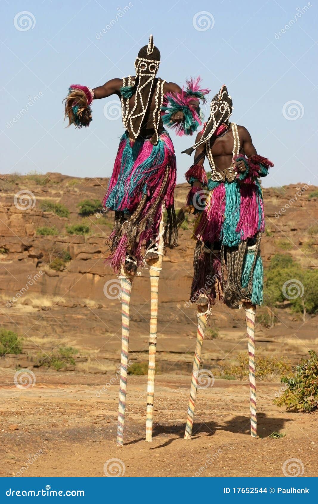 Dogon dancers on stilts editorial stock image. Image of cult 17652544
