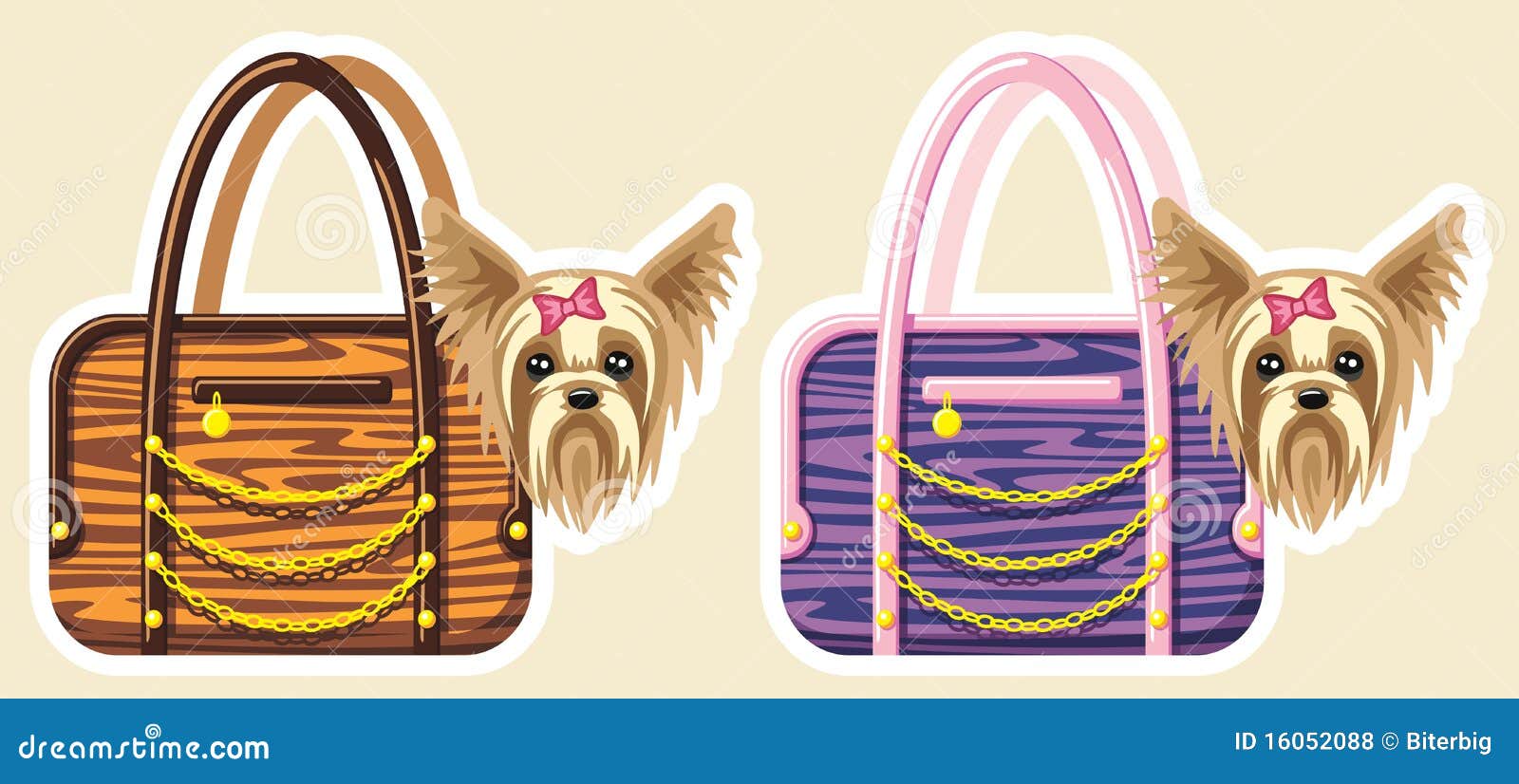 Dogs in bags stock vector. Illustration of handbag, purebred 16052088