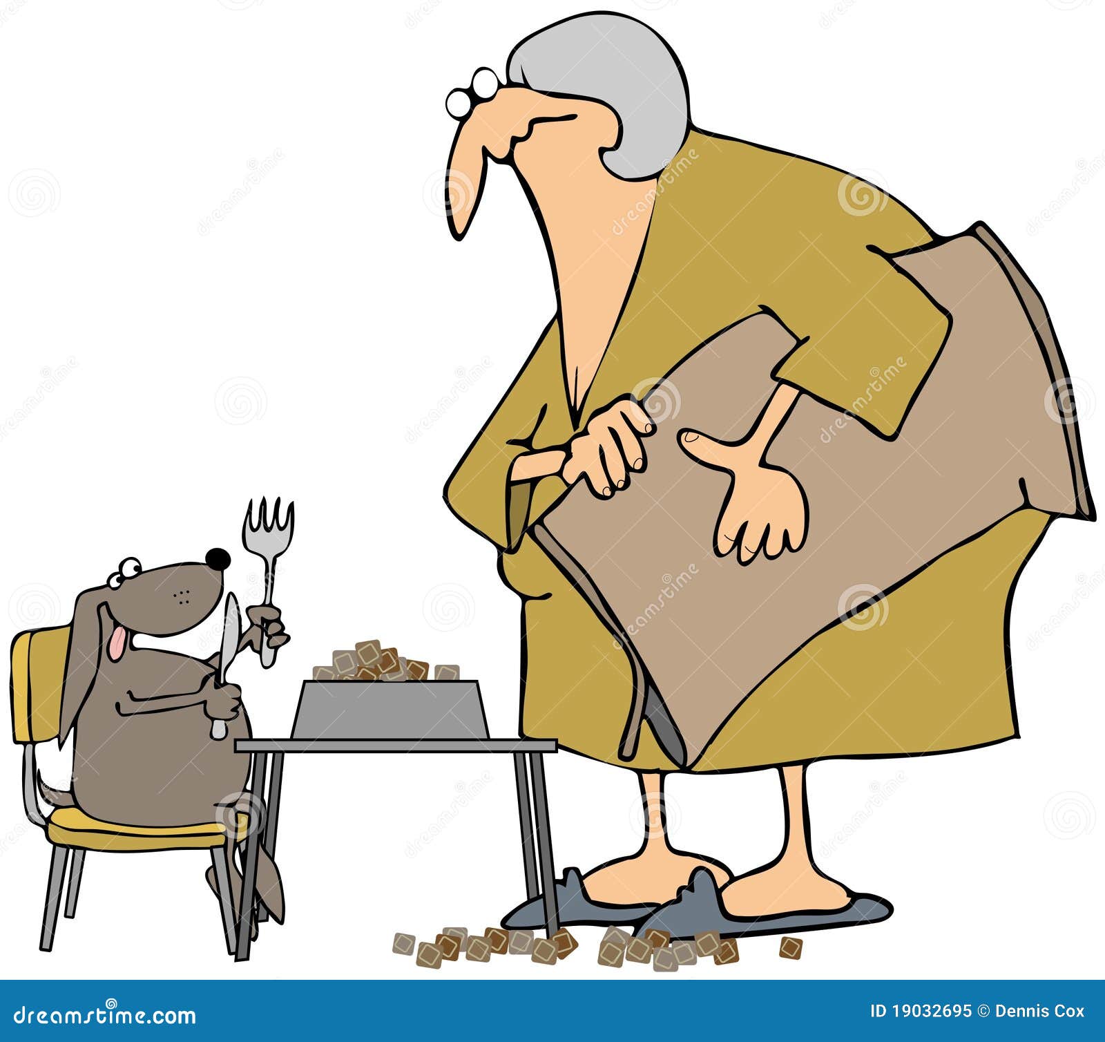 Dogs Dinner Time stock illustration. Illustration of chair 19032695