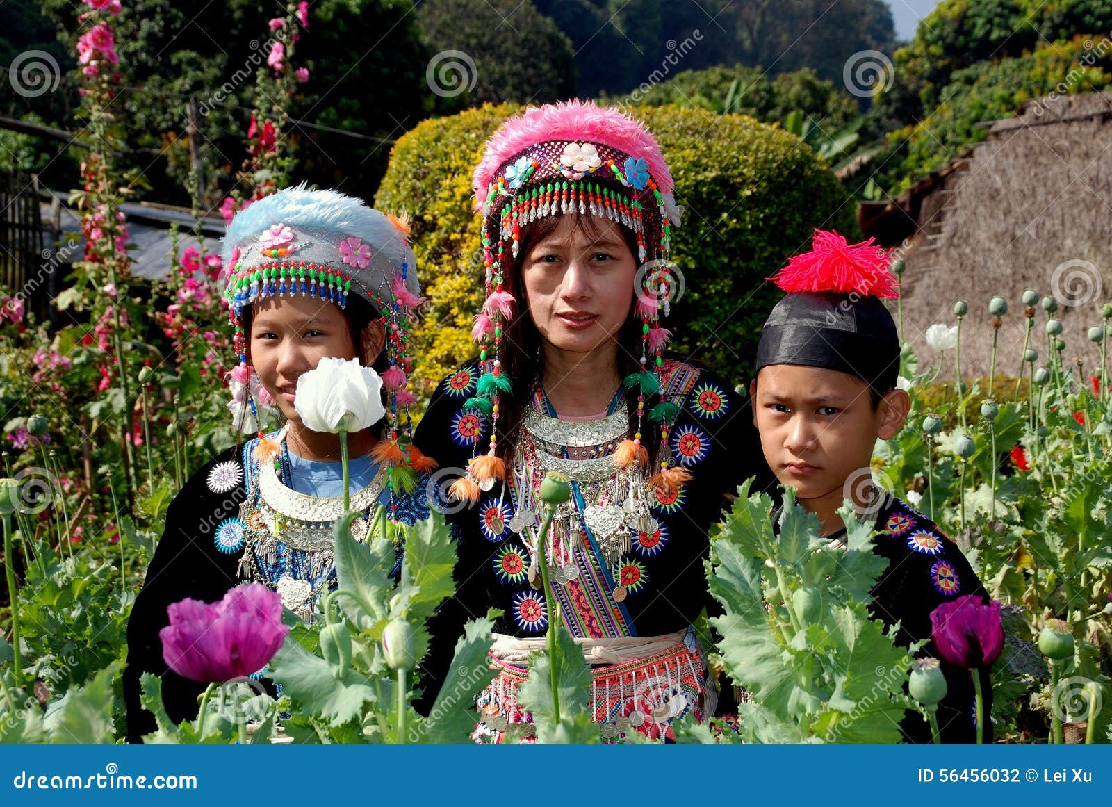 Doi Poi Thailand Three Thai Women In Traditional Clothing