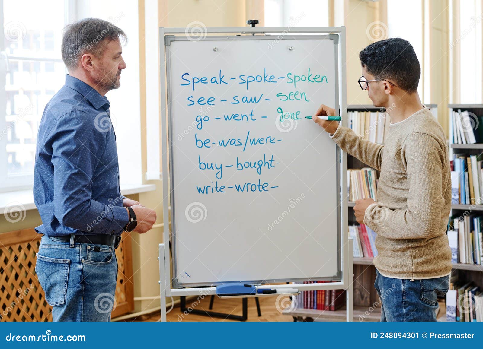 Doing Task on Whiteboard stock image. Image of modern 248094301