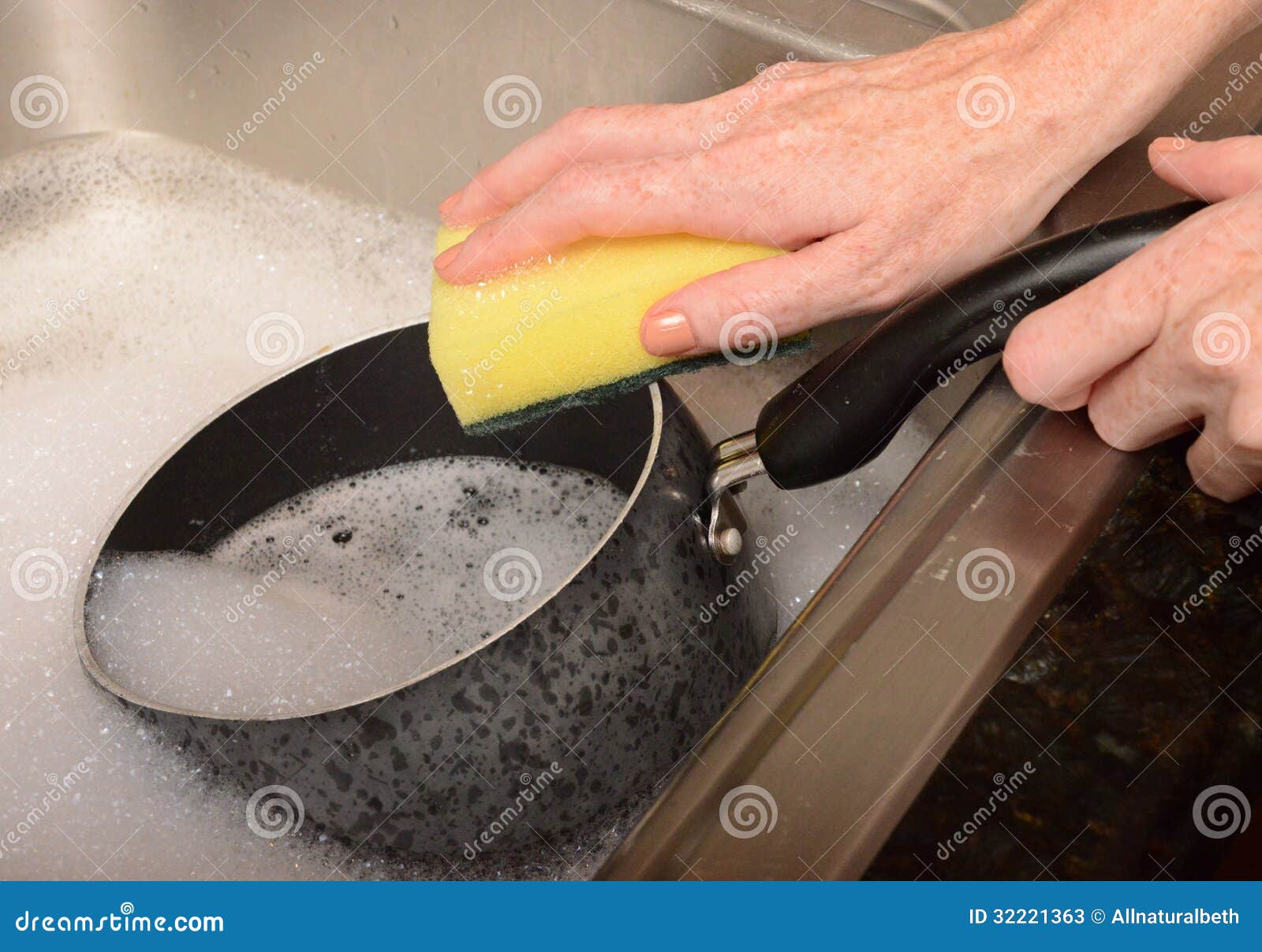 Doing or washing dishes stock image. Image of housewife 32221363