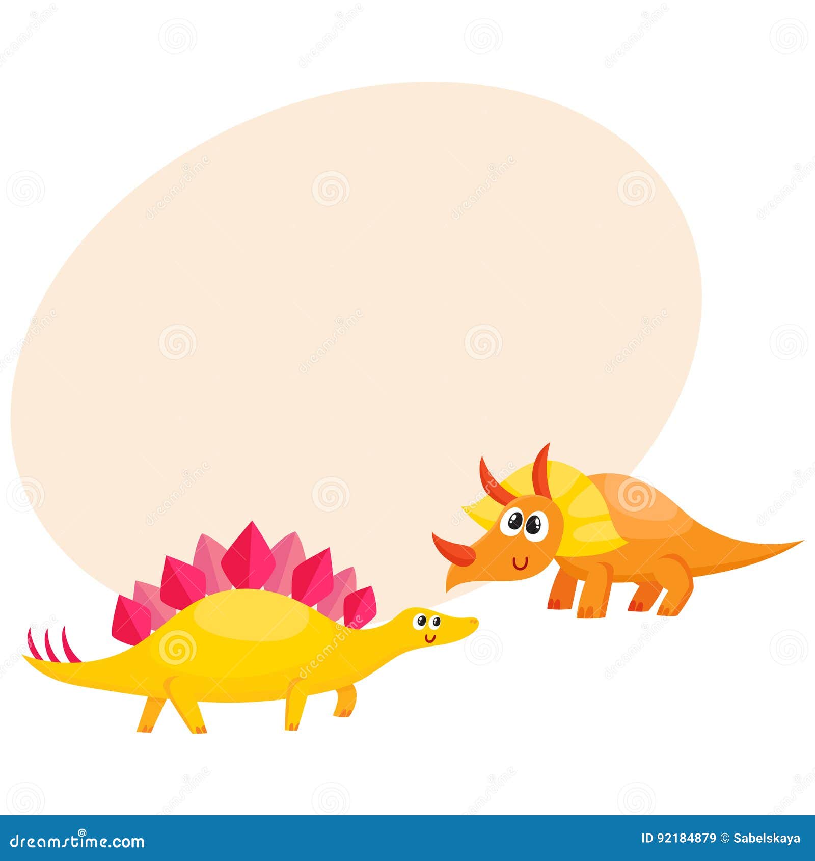 Dino Bonito. Desenhos Animados Bebê Dinossauro Stegosaurus Dragão