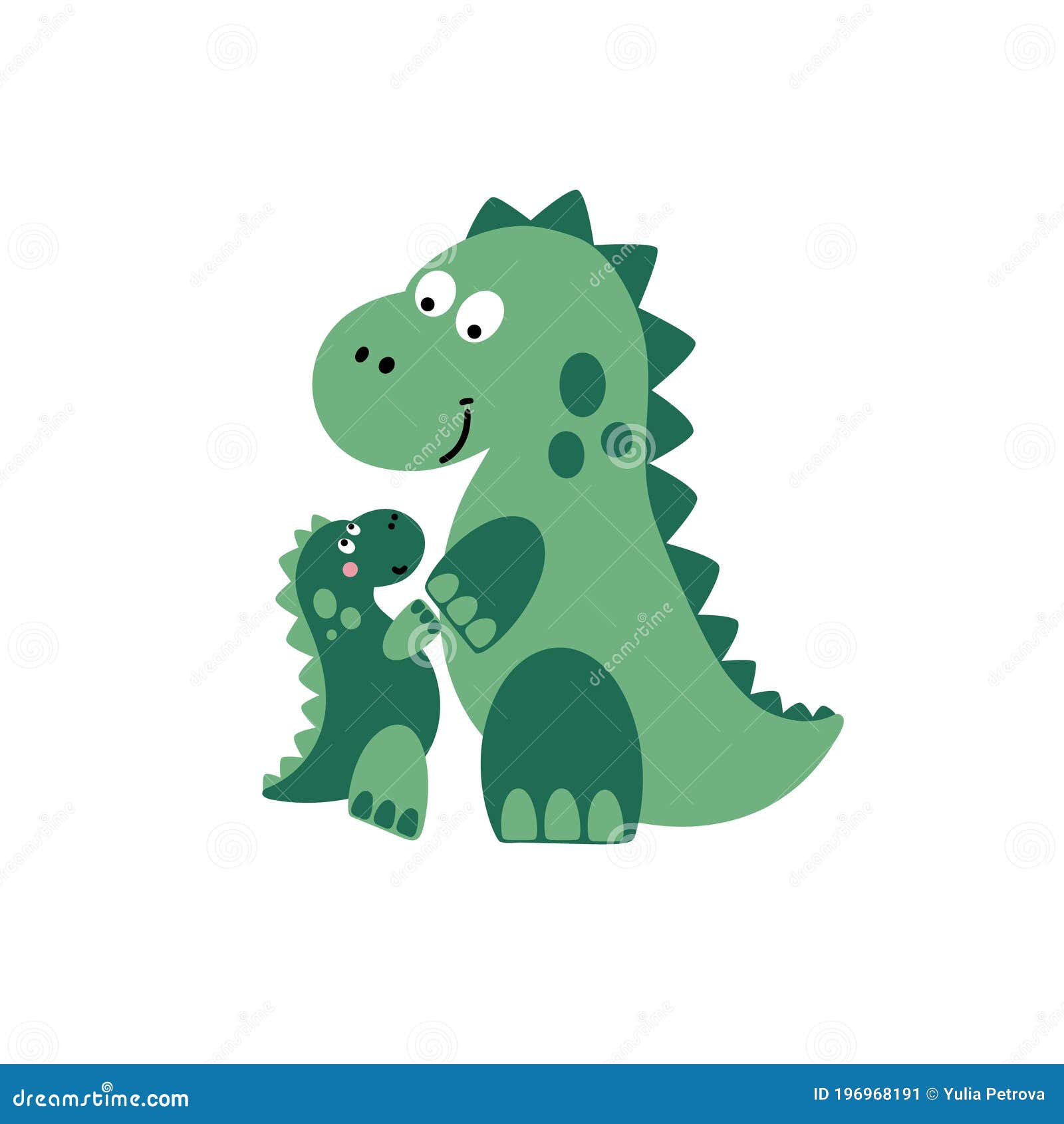 Ilustração de dinossauro verde Cartoon — Ilustração de Stock