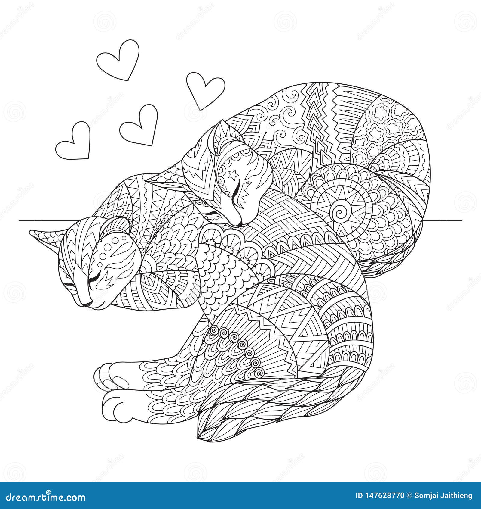 Dois pequenos gatos no jardim - Gatos - Coloring Pages for Adults