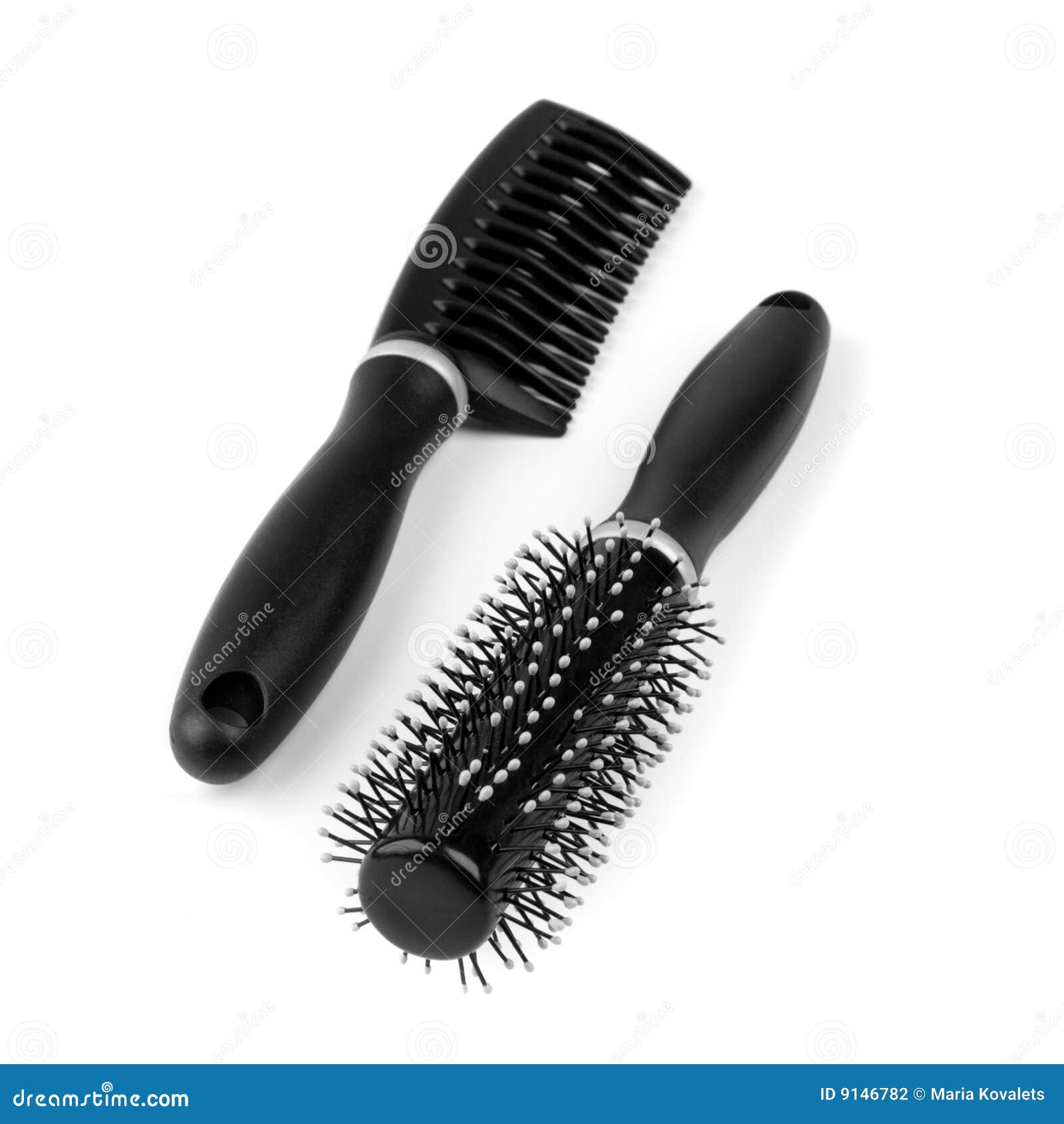 Dois hairbrushes no fundo branco