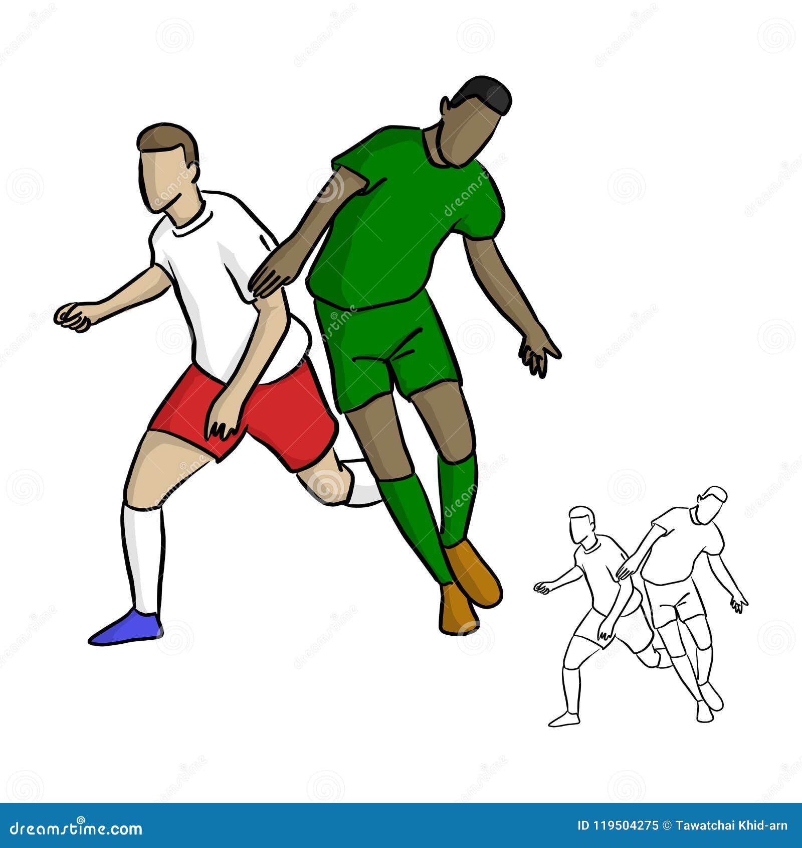 Ilustração De Cor Do Futebol Do Jogo De Dois Amigos Para a Web E O Projeto  Moile Ilustração Stock - Ilustração de esfera, pessoal: 98745259