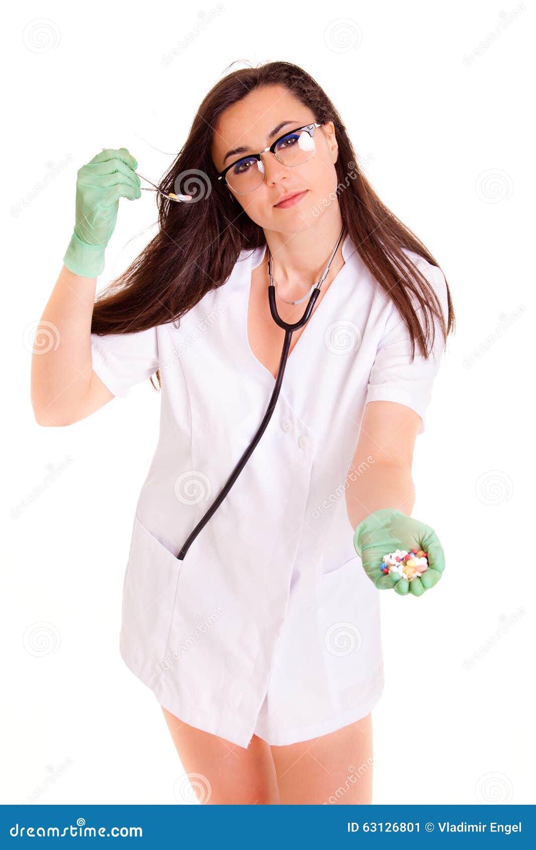doktor medical healthcare girl  on white background medical staff nurce