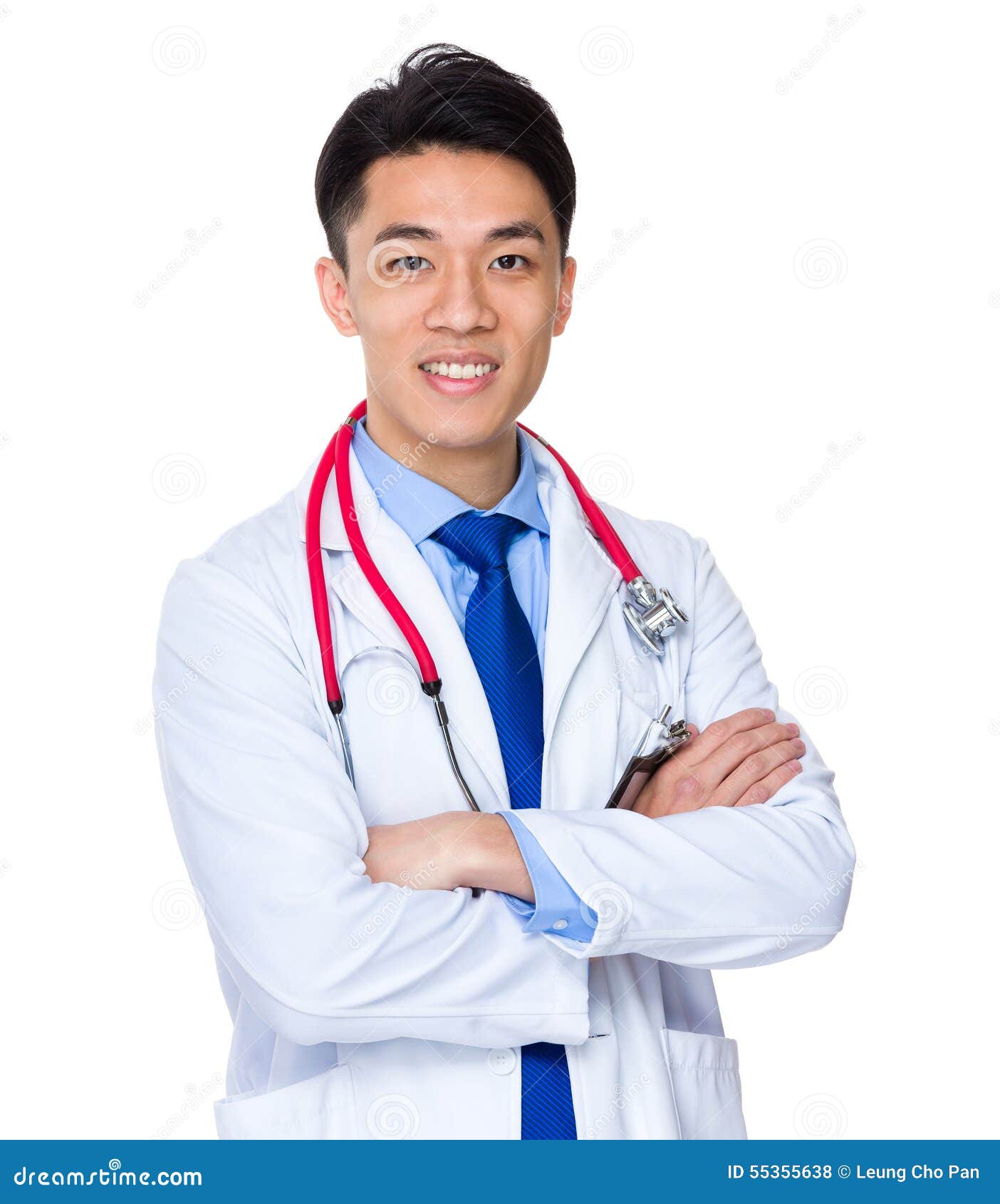 Doktormann lokalisiert auf weißem Hintergrund