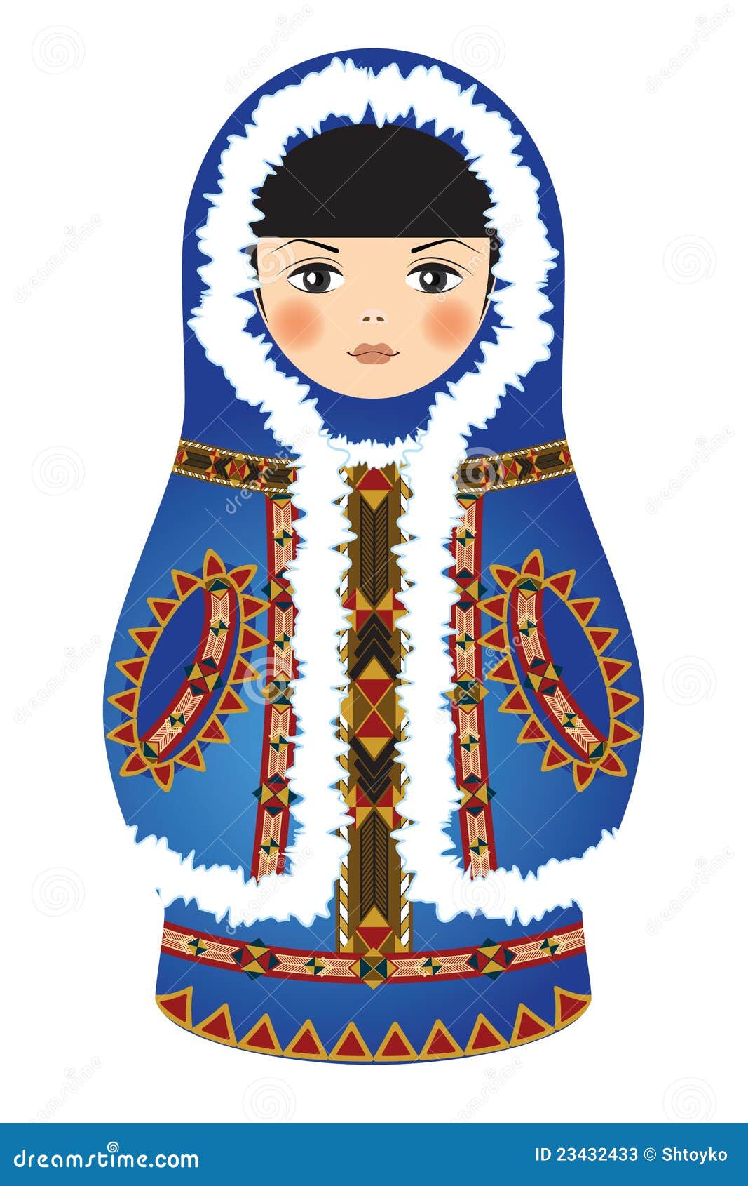 Doll stock vector. Illustration of decorative, russian - 23432433