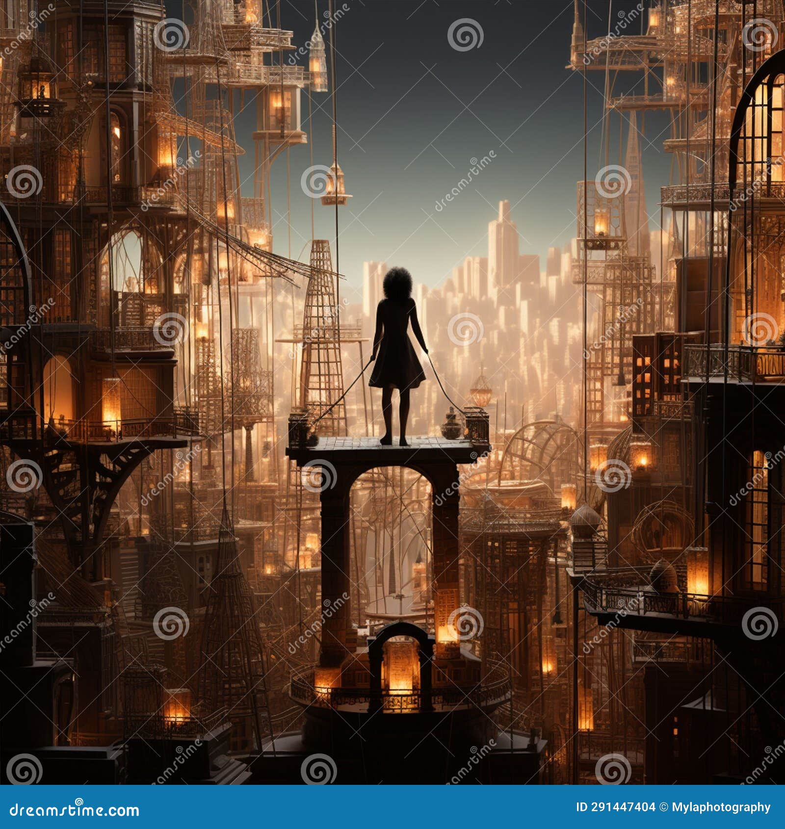 doll art skyline architecture