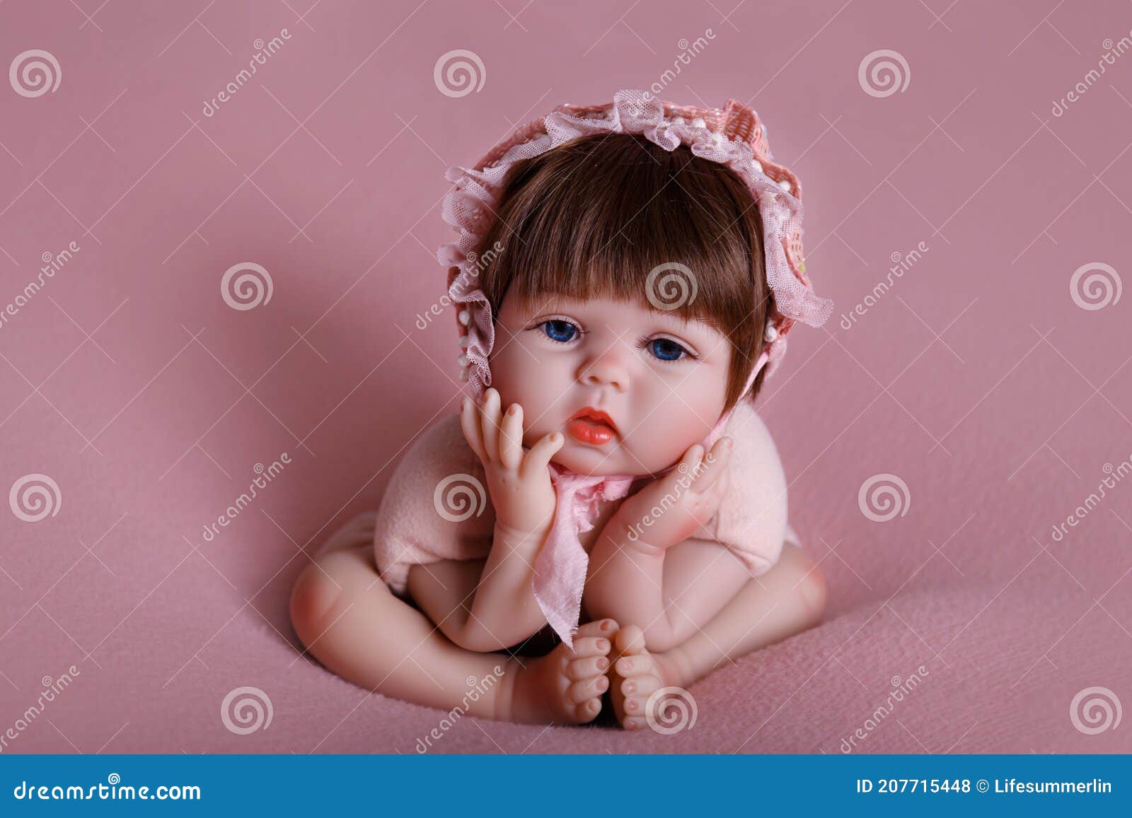 Doll Poser Newborn. Doll for Posing Training Photographers Stock Photo
