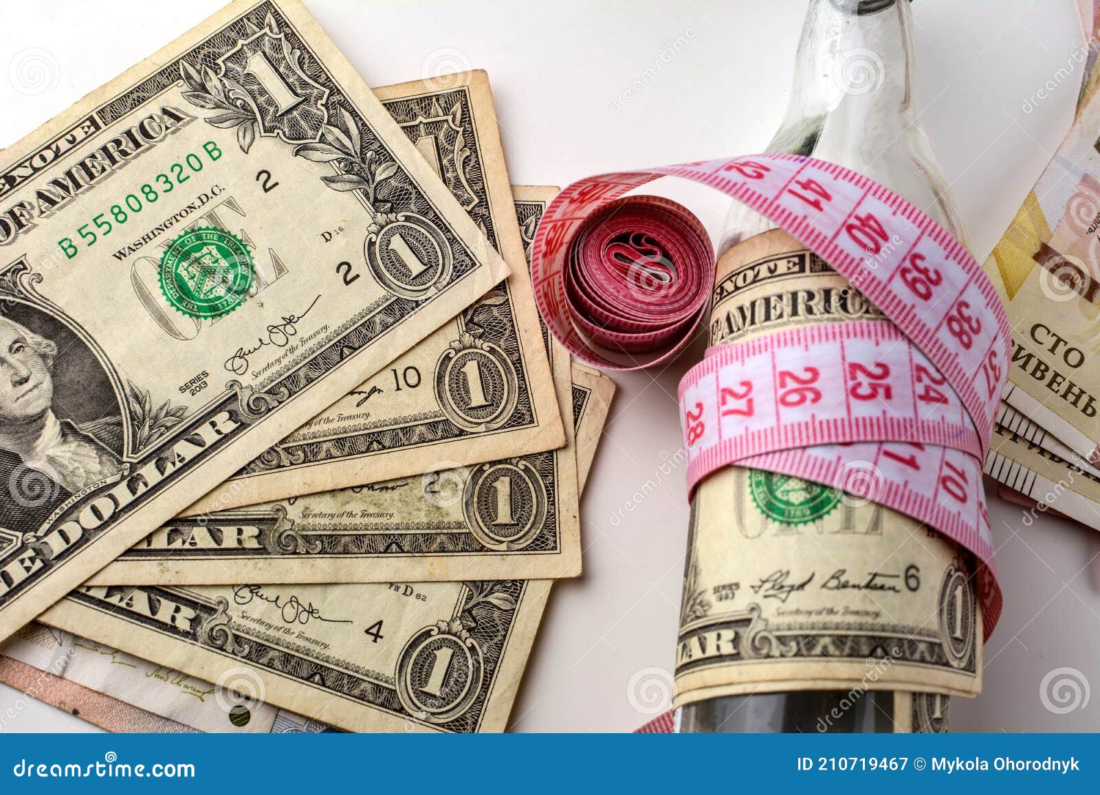 Dollar Banknote and Measure Tape Stock Image Image of investment