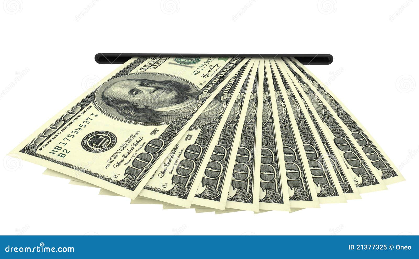 Dollar Banknotes in a Cash Slot Stock Image Image of closeup