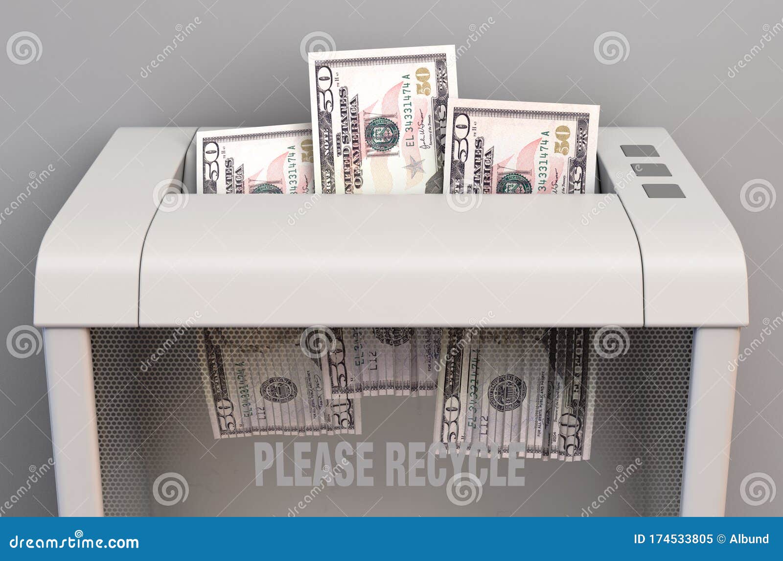 Dollar Banknotes in Shredder Stock Illustration Illustration of funds